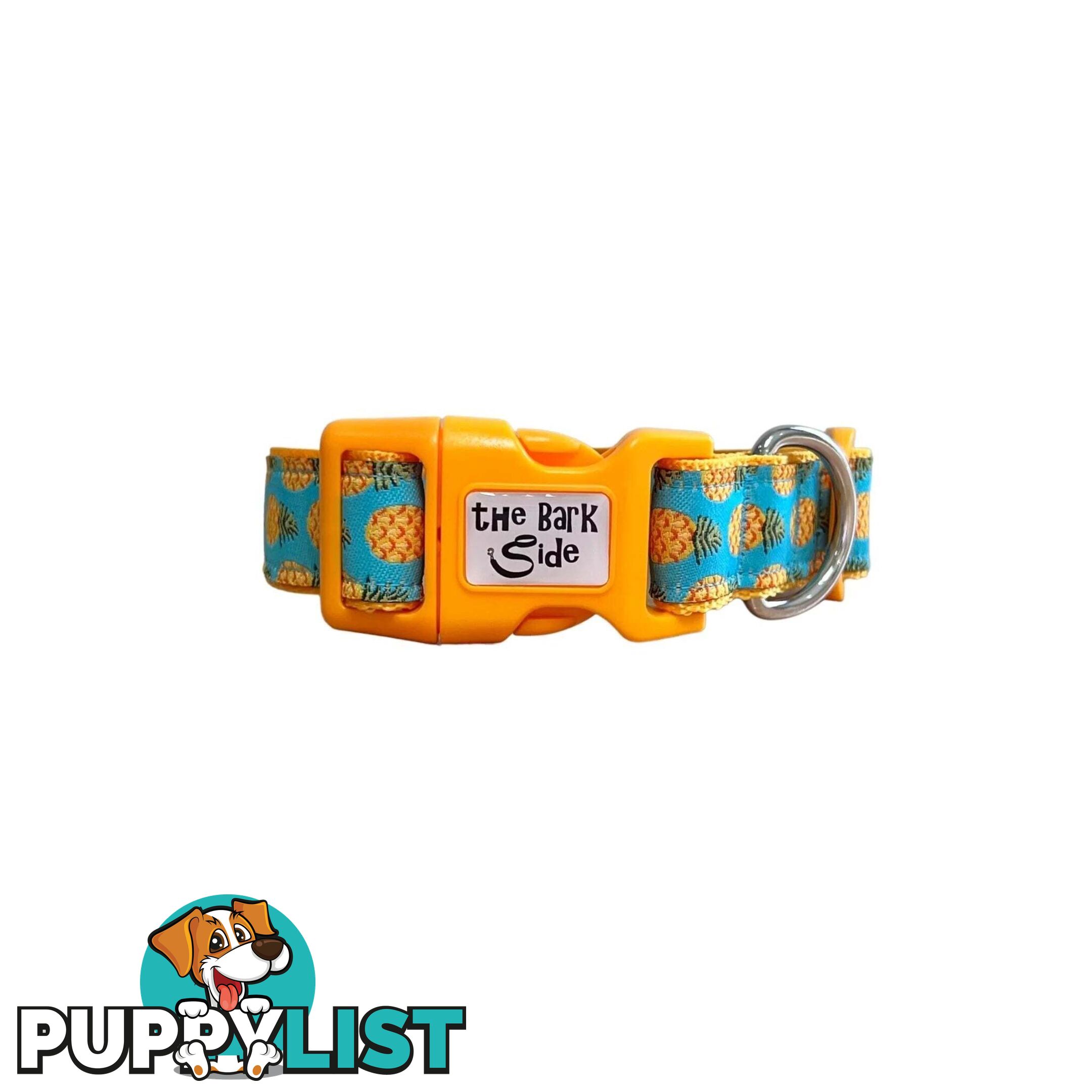 Pineapple Dog Collar - Hand Made by The Bark Side - TBSPIN1M