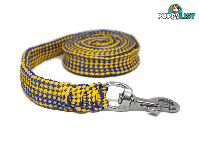 1.8m to 10m Long Dog Lead No Stitching Tough Yarnix 20mm Wide - YNXLD3BRBLU