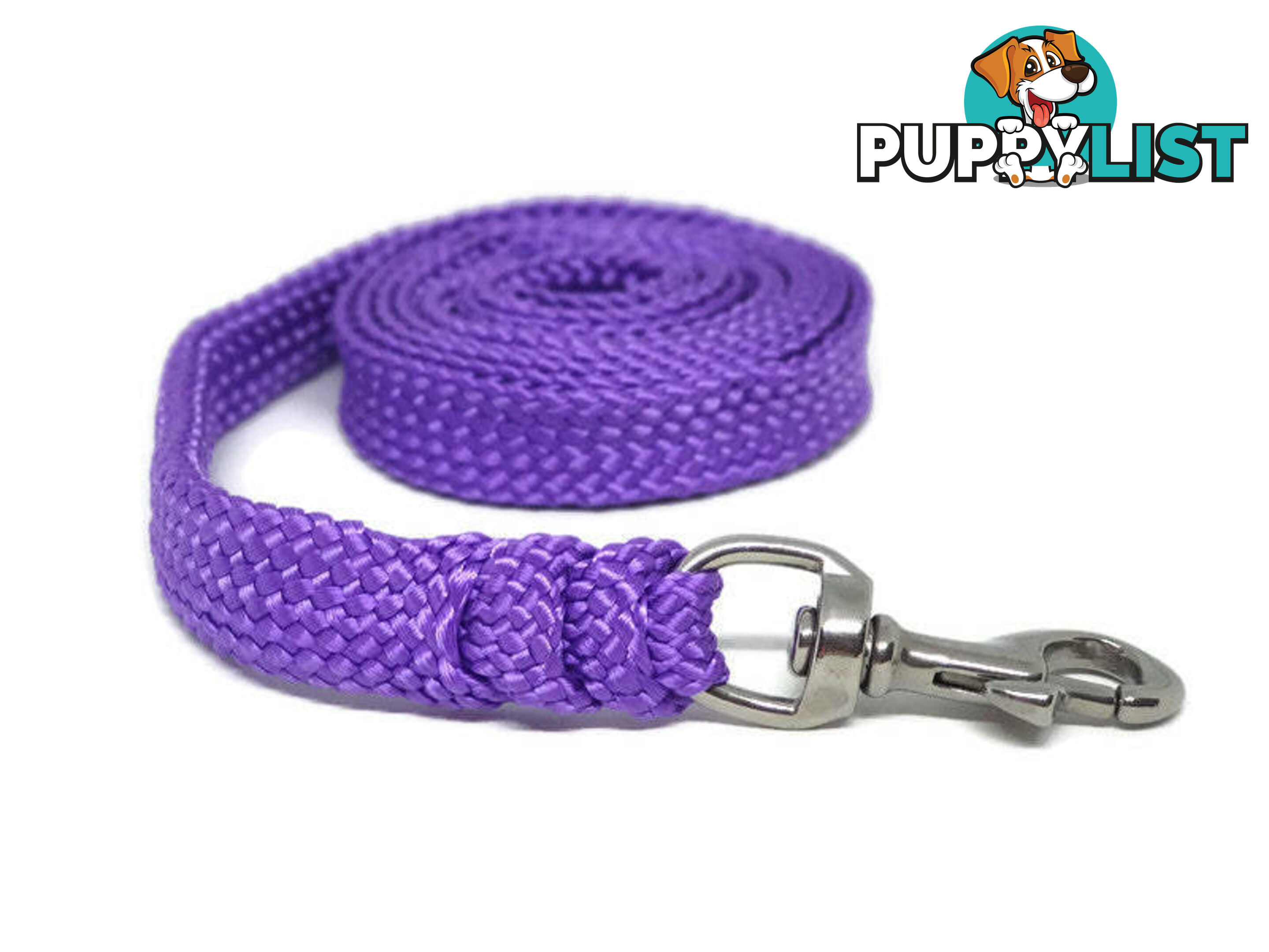 1.8m to 10m Long Dog Lead No Stitching Tough Yarnix 20mm Wide - YNXLD3BRBLU