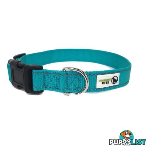 Nylon w/Reflective Stitching Dog Collar - Moondidley Pets - MDPCOLREFXLLBLU