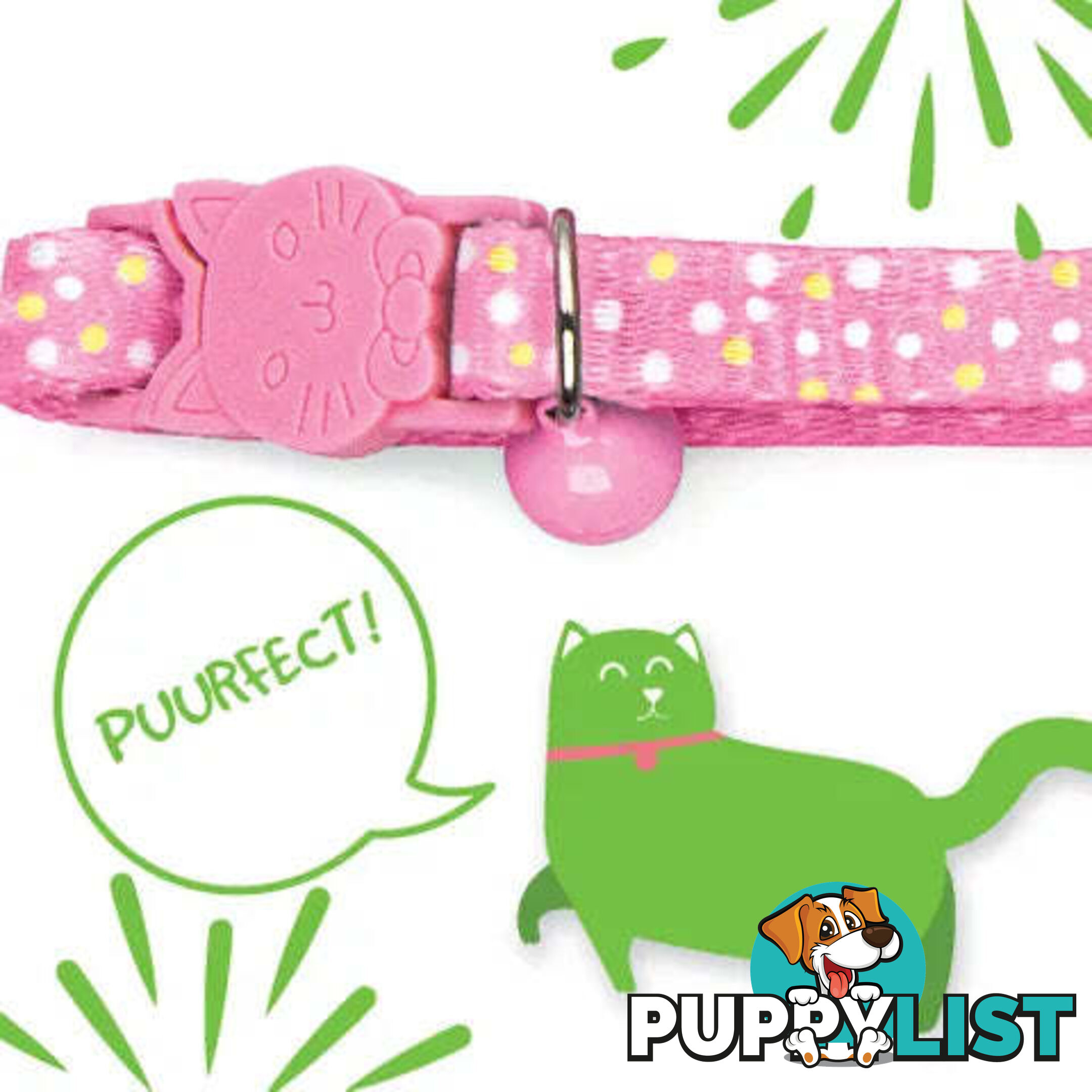 DOTTED CAT COLLAR - BAINBRIDGE - BB-A7268-GRN