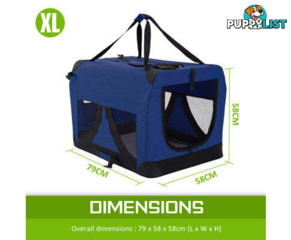 Paw Mate Portable Soft Dog Cage Crate Carrier - V274-PET-3002XL-GY