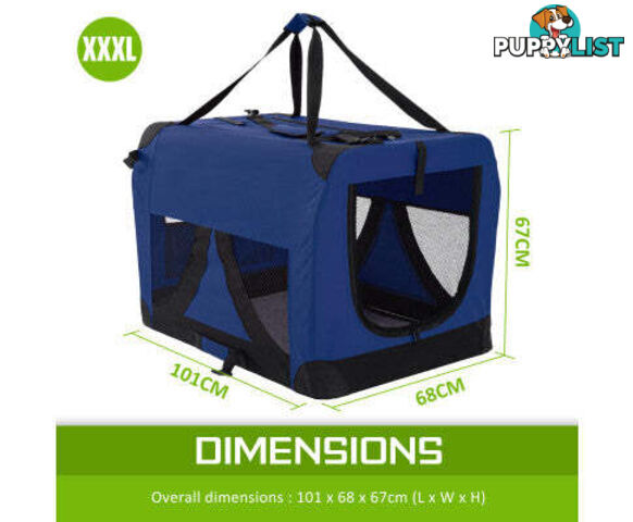 Paw Mate Portable Soft Dog Cage Crate Carrier - V274-PET-3002XL-GY