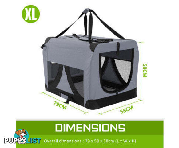 Paw Mate Portable Soft Dog Cage Crate Carrier - V274-PET-3002XL-GY