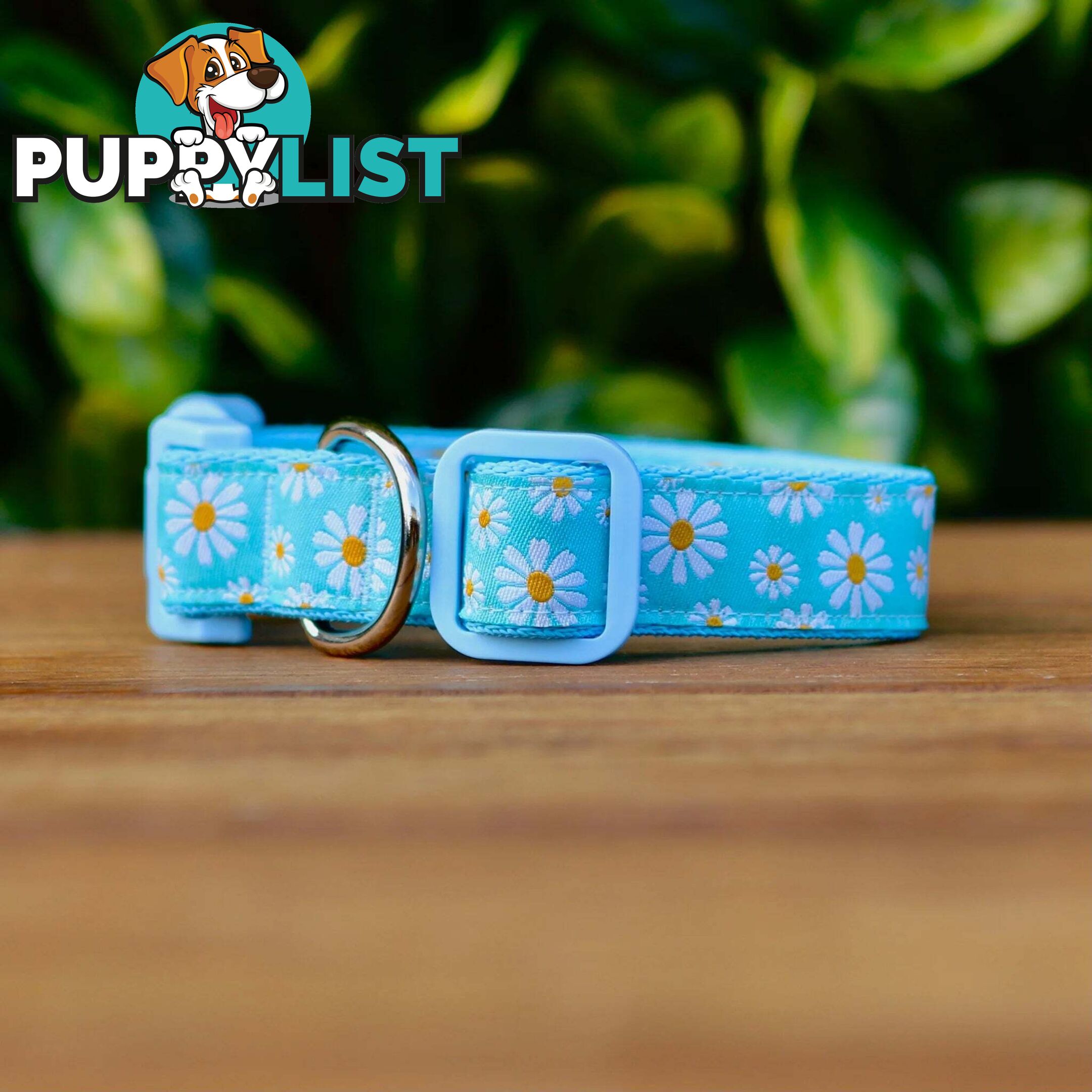 Daisy Dog Collar -  Hand Made by The Bark Side - TBSDAILBLU