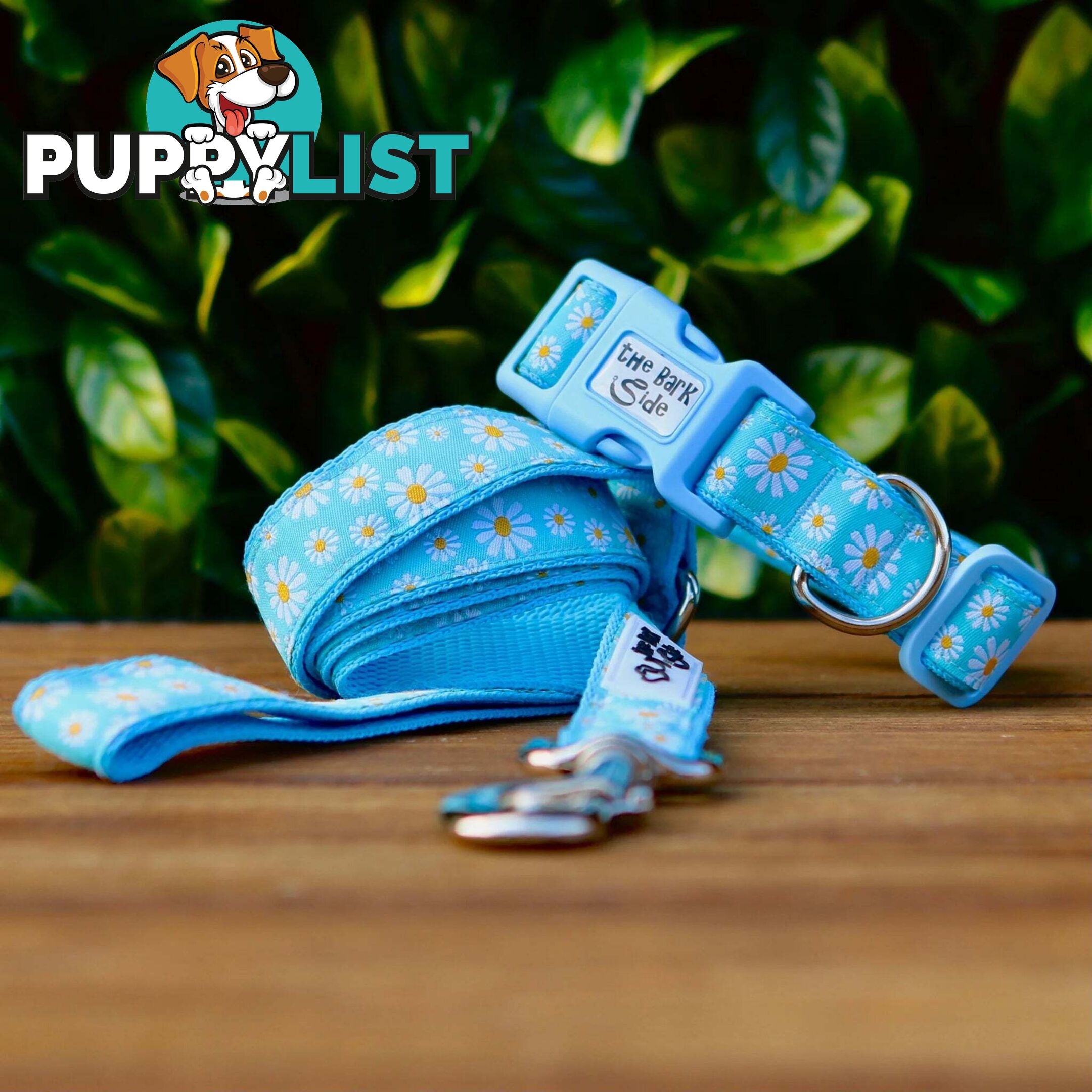Daisy Dog Collar -  Hand Made by The Bark Side - TBSDAILBLU