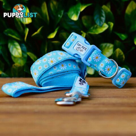 Daisy Dog Collar -  Hand Made by The Bark Side - TBSDAILBLU