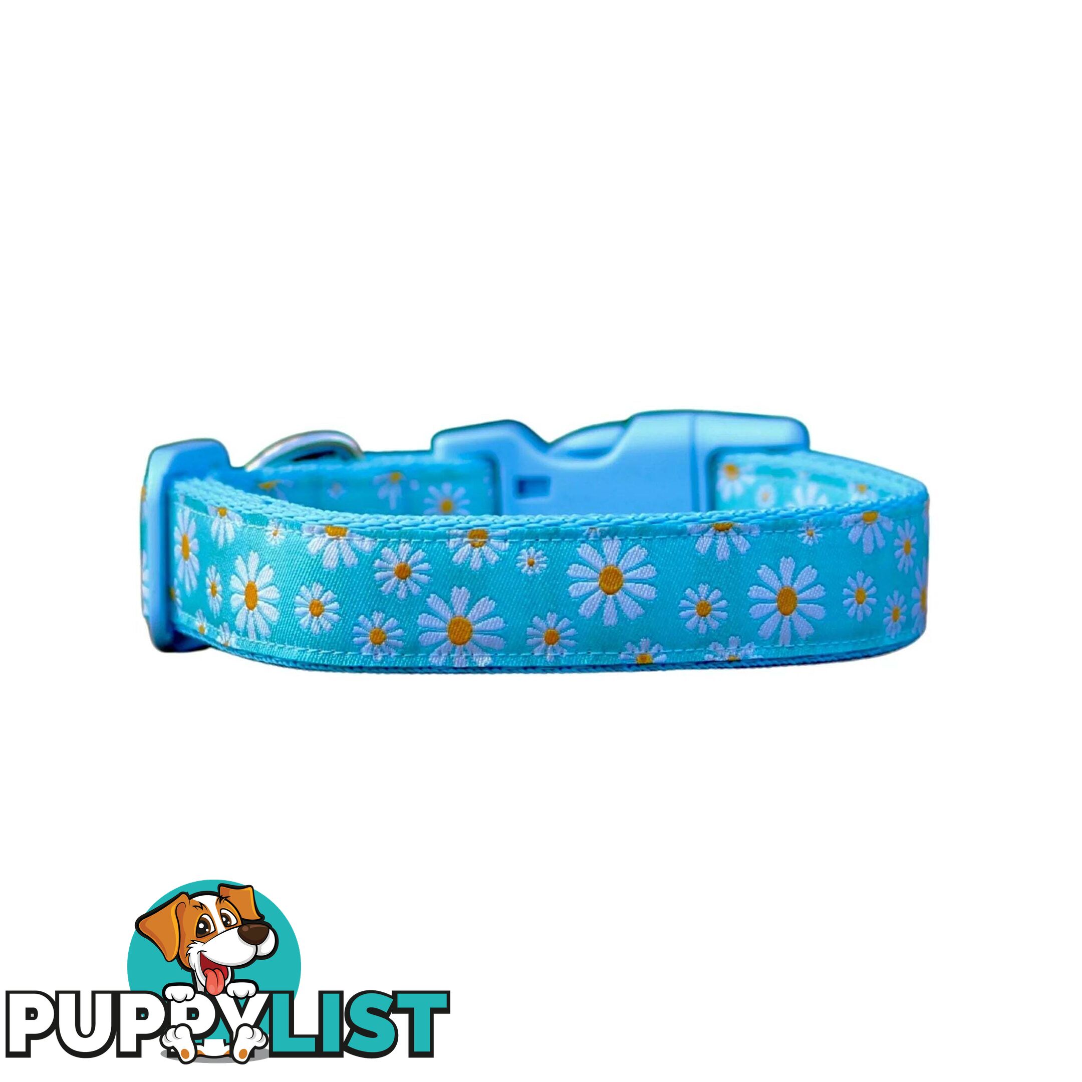 Daisy Dog Collar -  Hand Made by The Bark Side - TBSDAILBLU