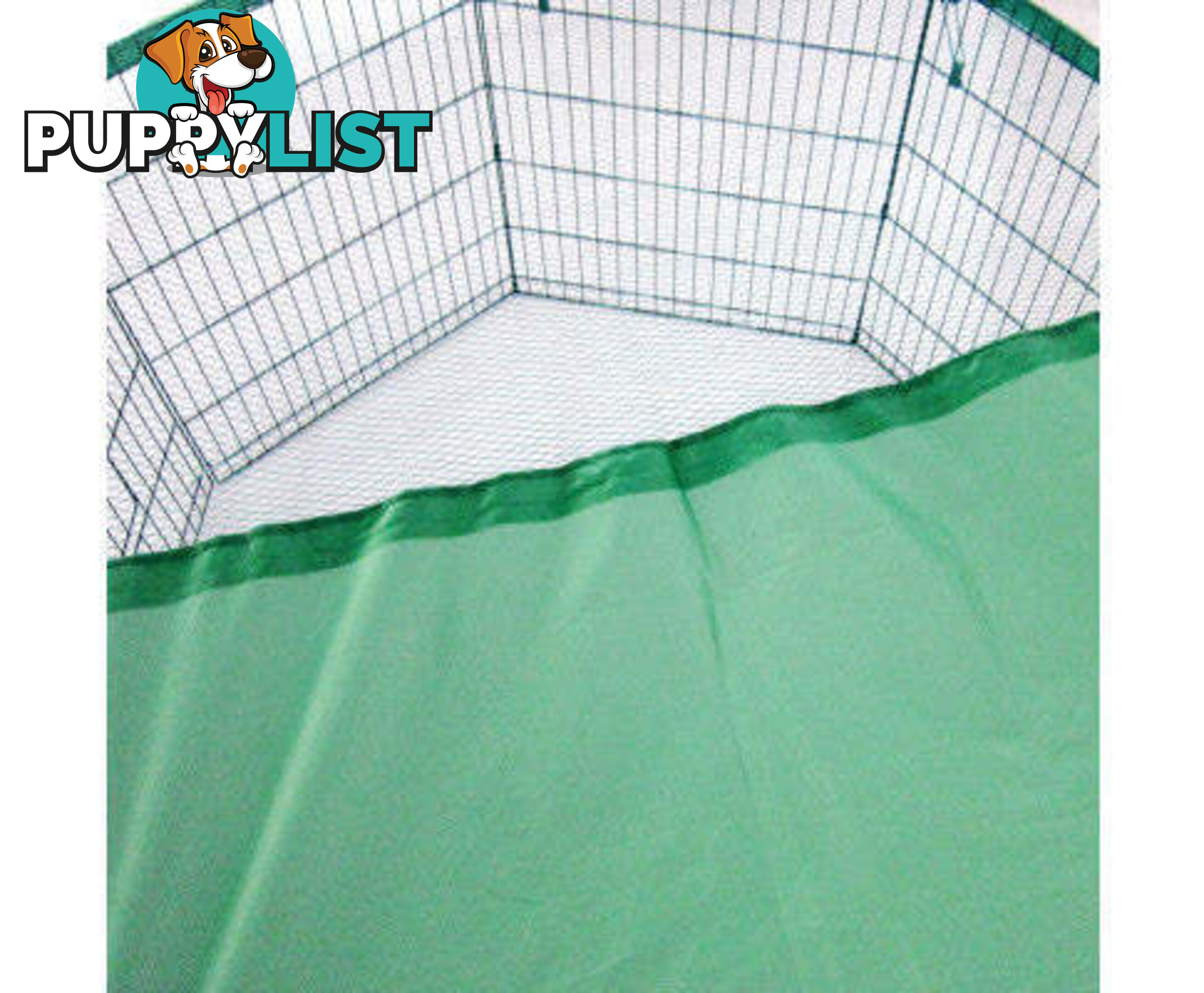 Paw Mate Green Net Cover for Pet Playpen Dog Exercise Enclosure Fence Cage - V274-PET-PPCV36-GN