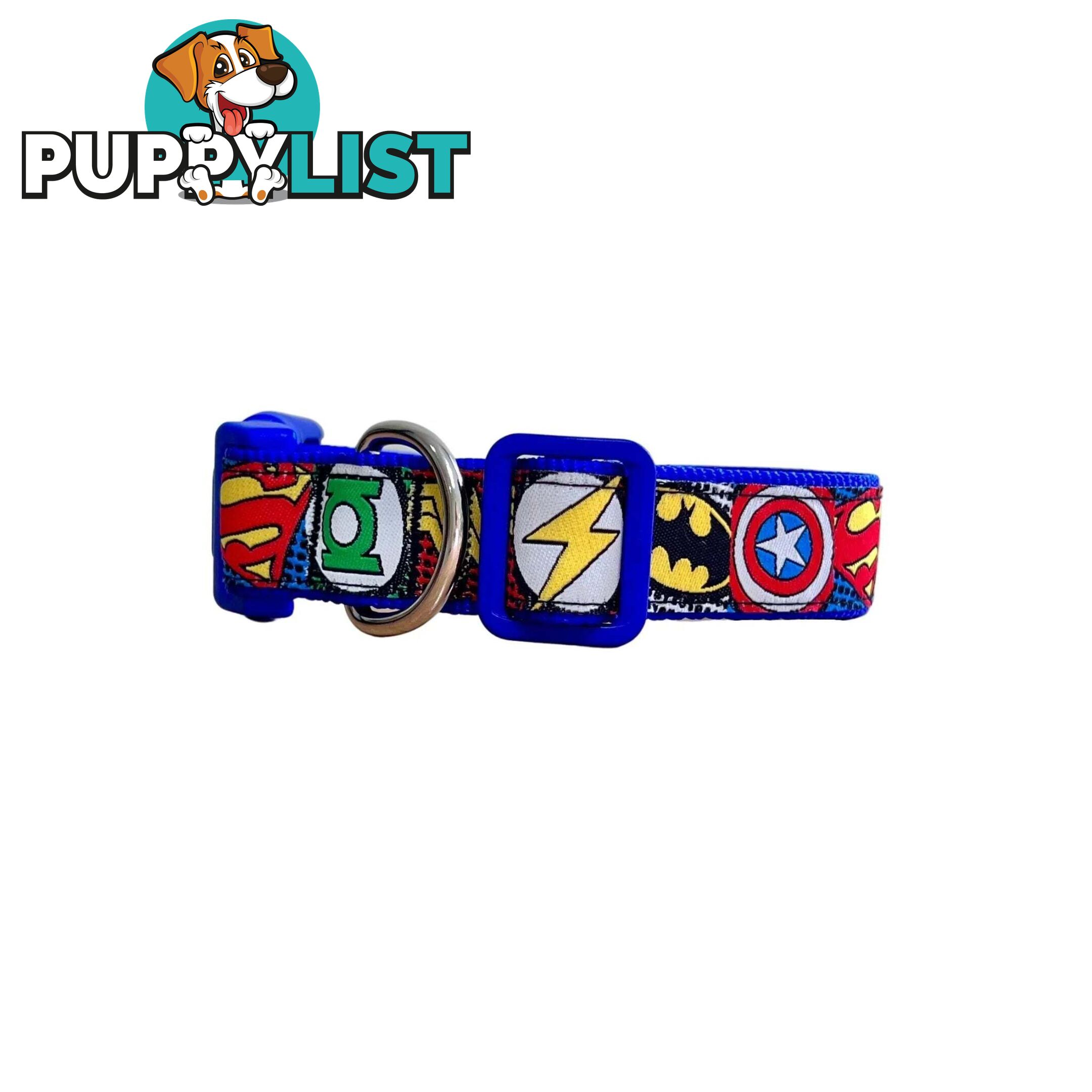 Superhero Dog Collar - Hand Made by The Bark Side - TBSHEROMEDRED