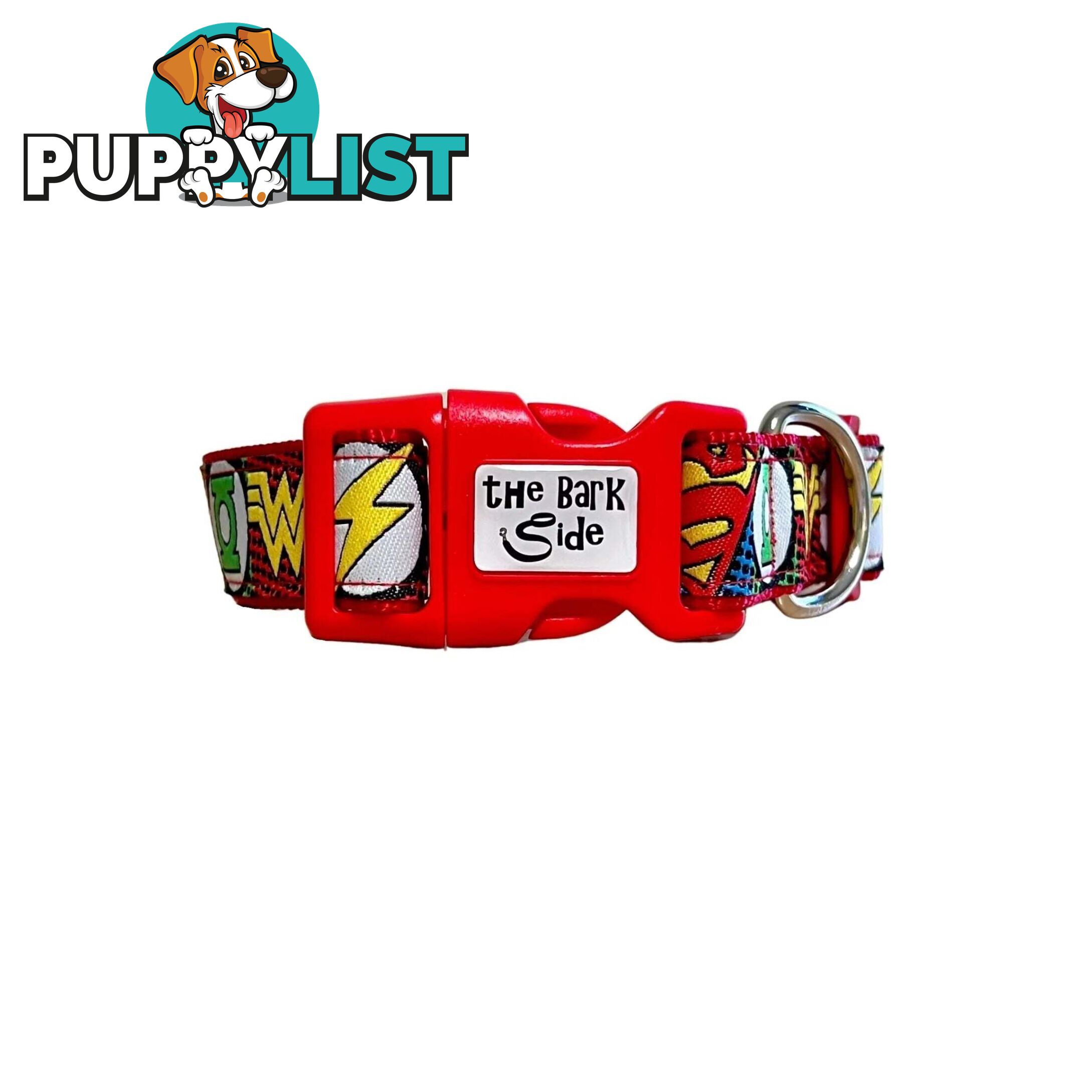 Superhero Dog Collar - Hand Made by The Bark Side - TBSHEROMEDRED