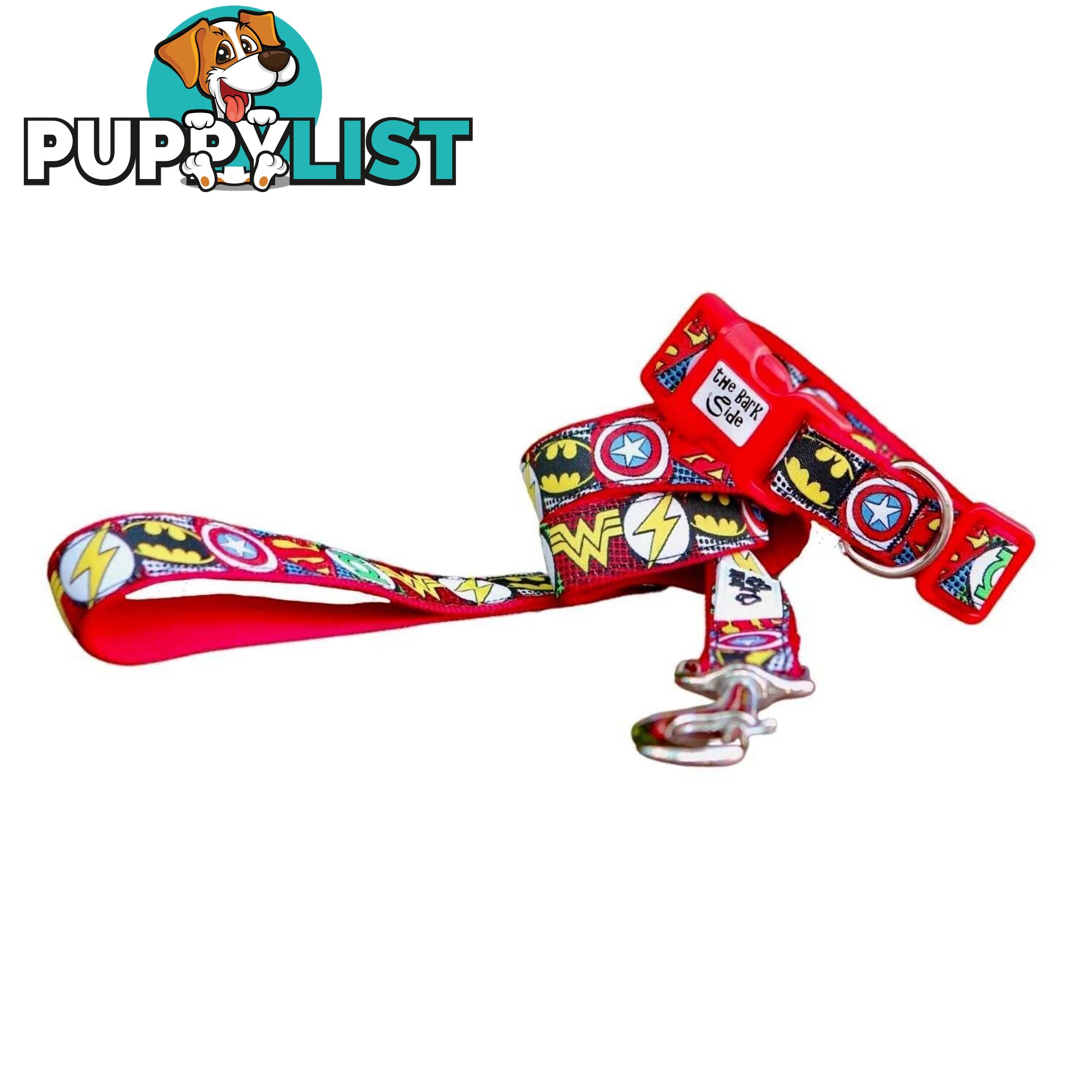 Superhero Dog Collar - Hand Made by The Bark Side - TBSHEROMEDRED