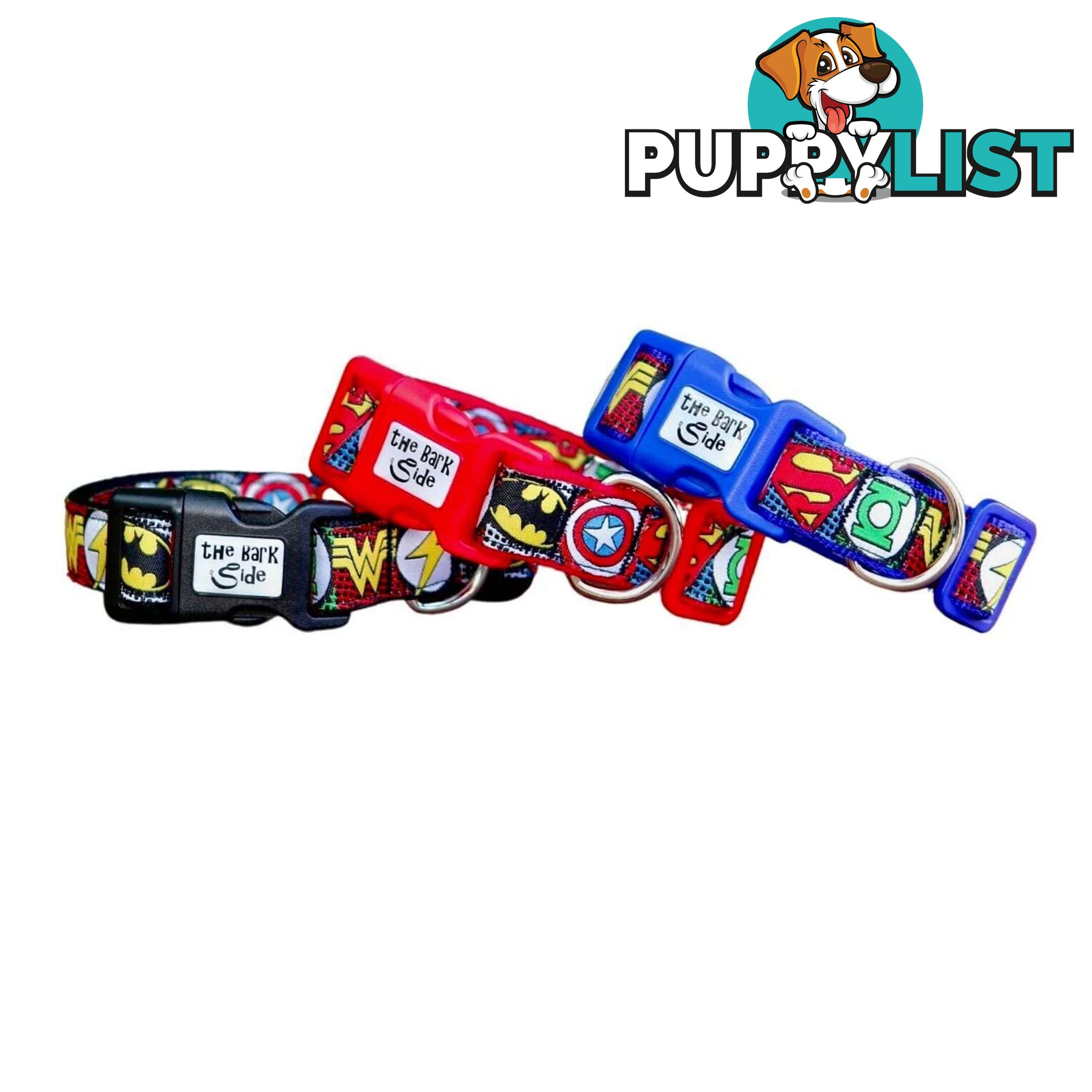 Superhero Dog Collar - Hand Made by The Bark Side - TBSHEROMEDRED