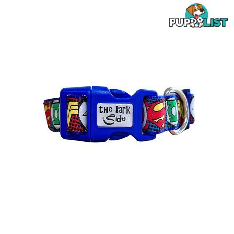 Superhero Dog Collar - Hand Made by The Bark Side - TBSHEROMEDRED