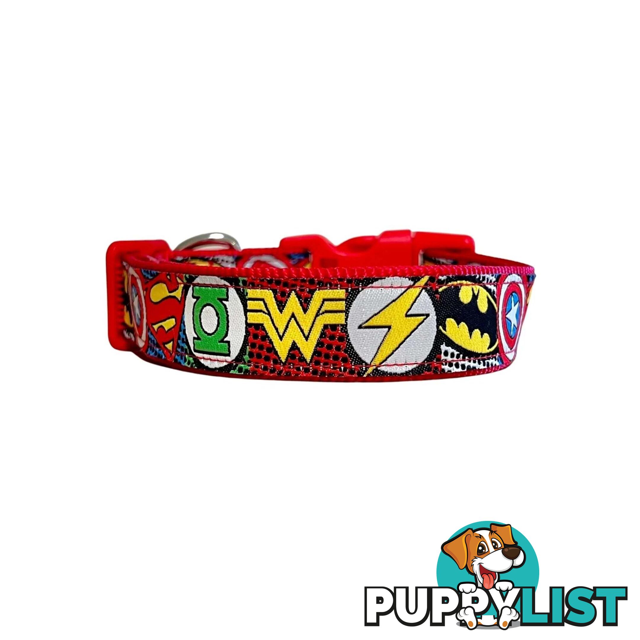 Superhero Dog Collar - Hand Made by The Bark Side - TBSHEROMEDRED