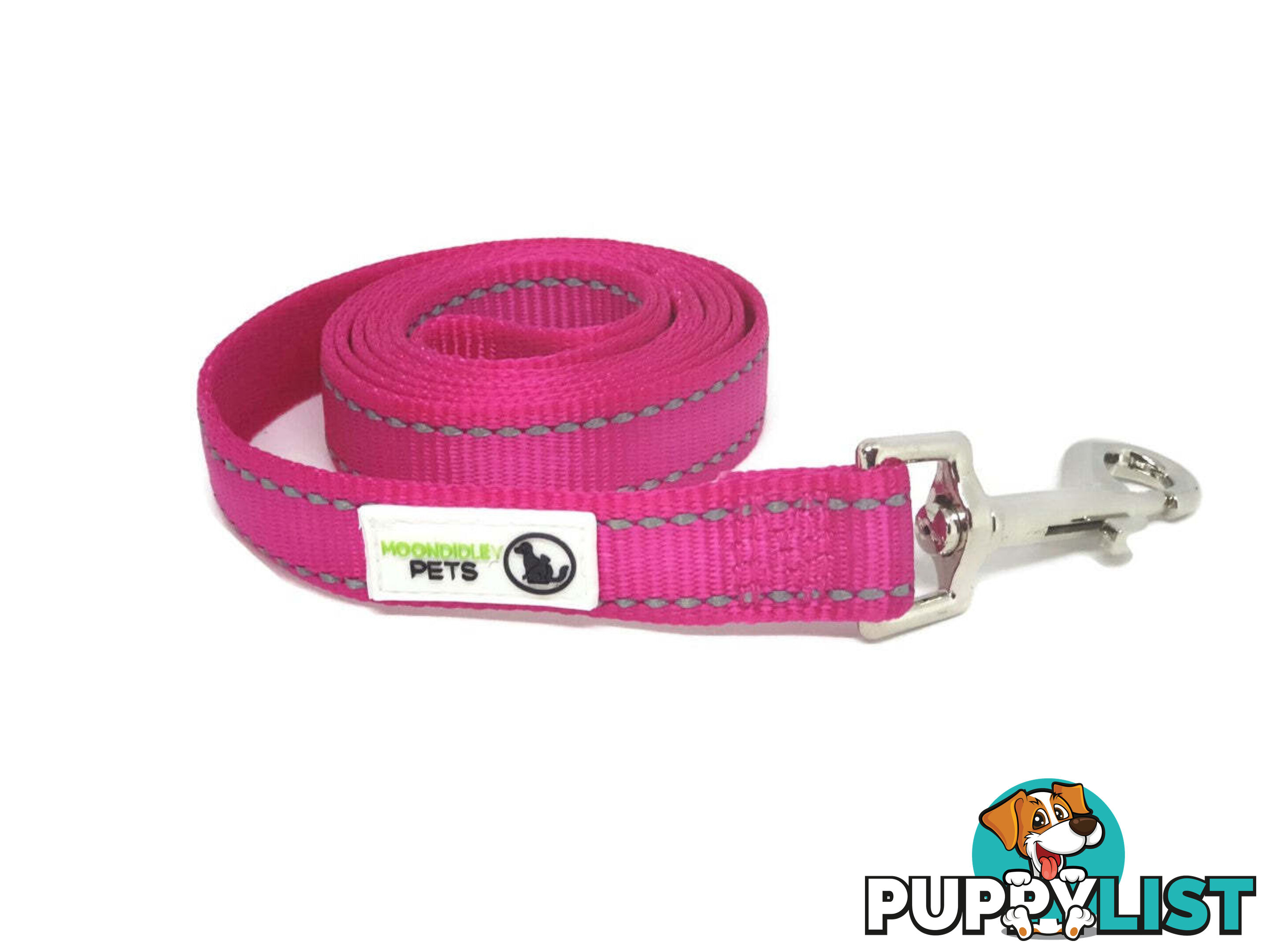 60cm Short Dog Lead Nyon w/Reflective Stitching - Moondidley Pets - MDPLDREFLBLU2060