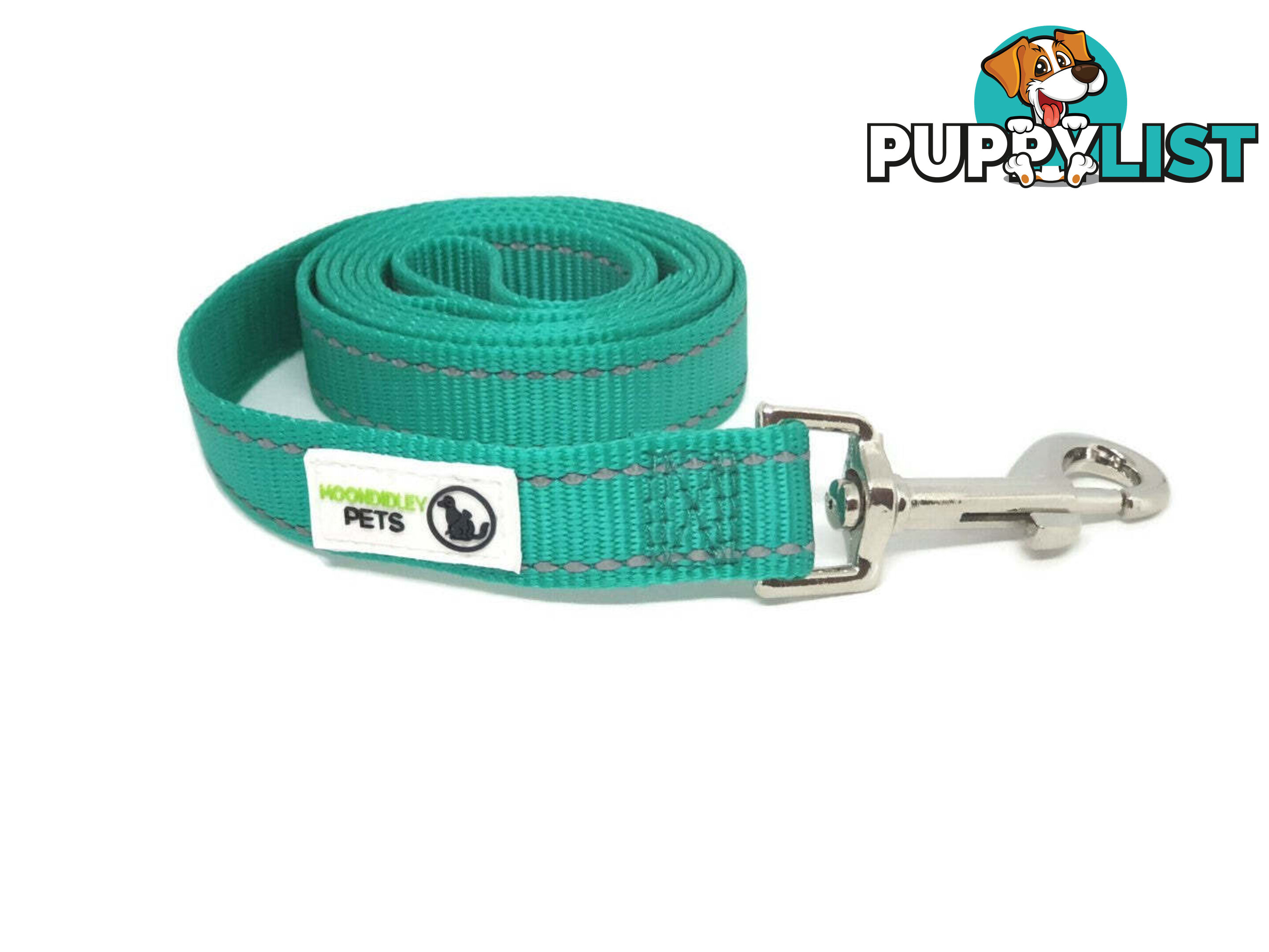 60cm Short Dog Lead Nyon w/Reflective Stitching - Moondidley Pets - MDPLDREFLBLU2060