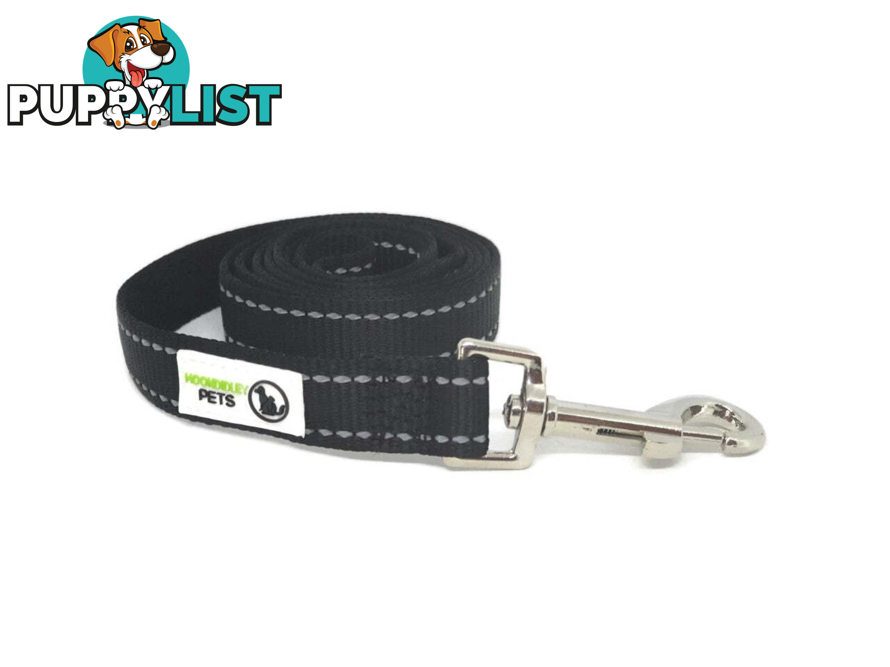 60cm Short Dog Lead Nyon w/Reflective Stitching - Moondidley Pets - MDPLDREFLBLU2060