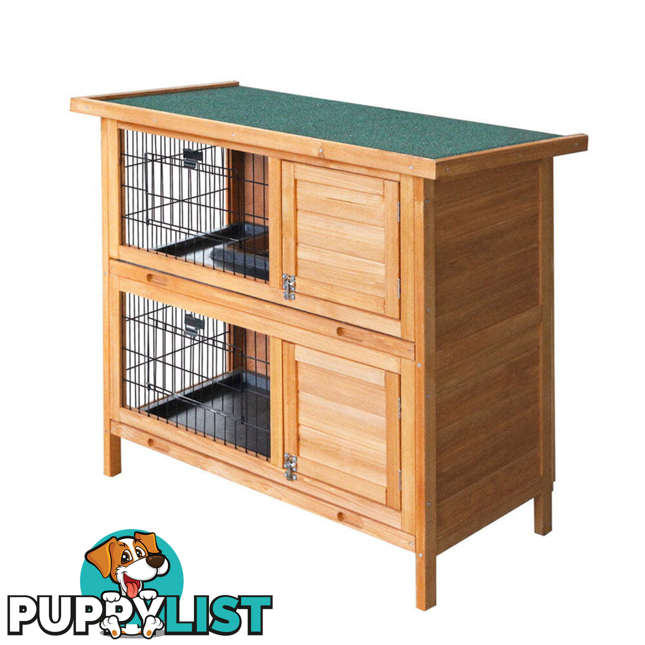 i.Pet Rabbit Hutch 91.5cm x 45cm x 82cm Chicken Coop Large Wooden House Run Cage Pet Bunny - PET-GT-RHT1240