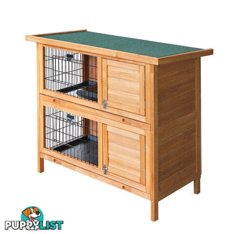 i.Pet Rabbit Hutch 91.5cm x 45cm x 82cm Chicken Coop Large Wooden House Run Cage Pet Bunny - PET-GT-RHT1240