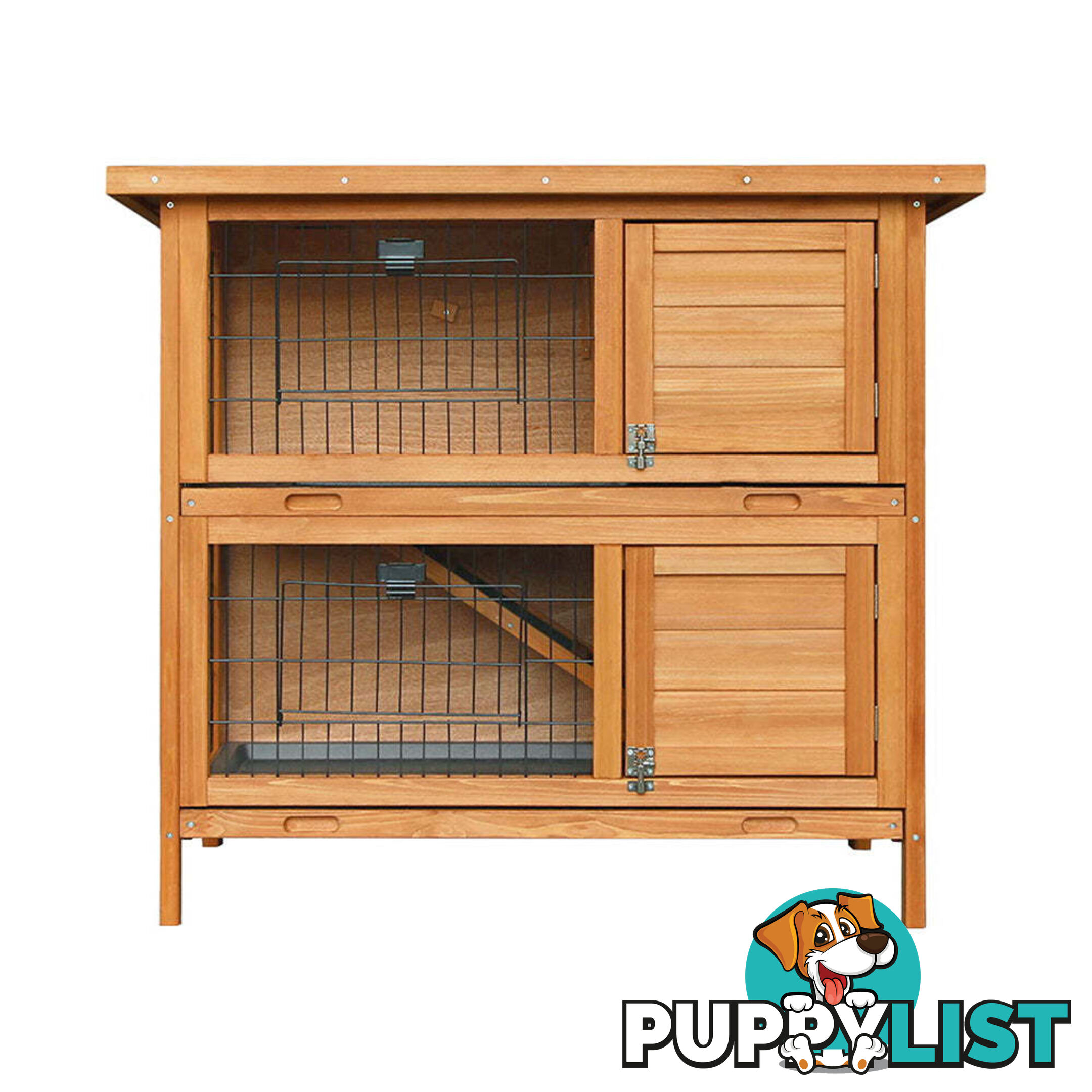 i.Pet Rabbit Hutch 91.5cm x 45cm x 82cm Chicken Coop Large Wooden House Run Cage Pet Bunny - PET-GT-RHT1240