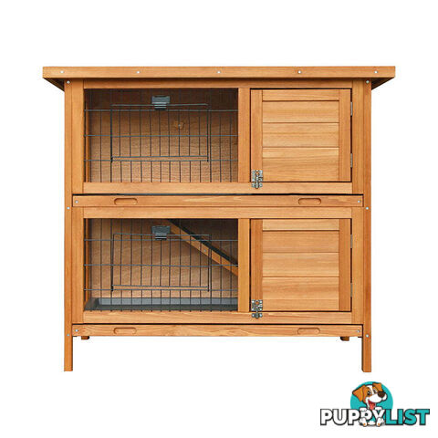 i.Pet Rabbit Hutch 91.5cm x 45cm x 82cm Chicken Coop Large Wooden House Run Cage Pet Bunny - PET-GT-RHT1240