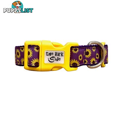 Sunflower Dog Collar - Hand Made by The Bark Side - TBSSUNXSYEL