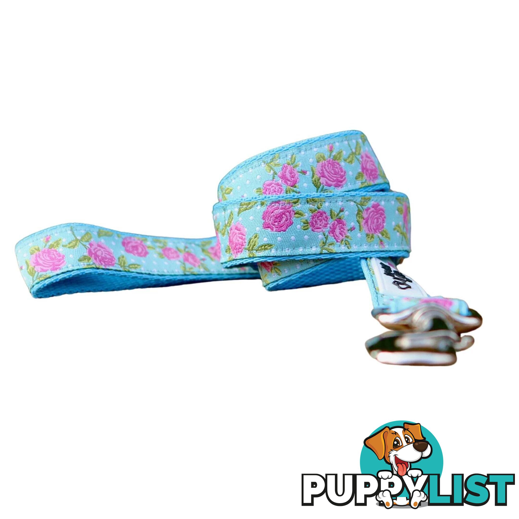 Rose Dog Lead / Dog Leash - Hand Made by The Bark Side - TBSLDROSPNK251.8