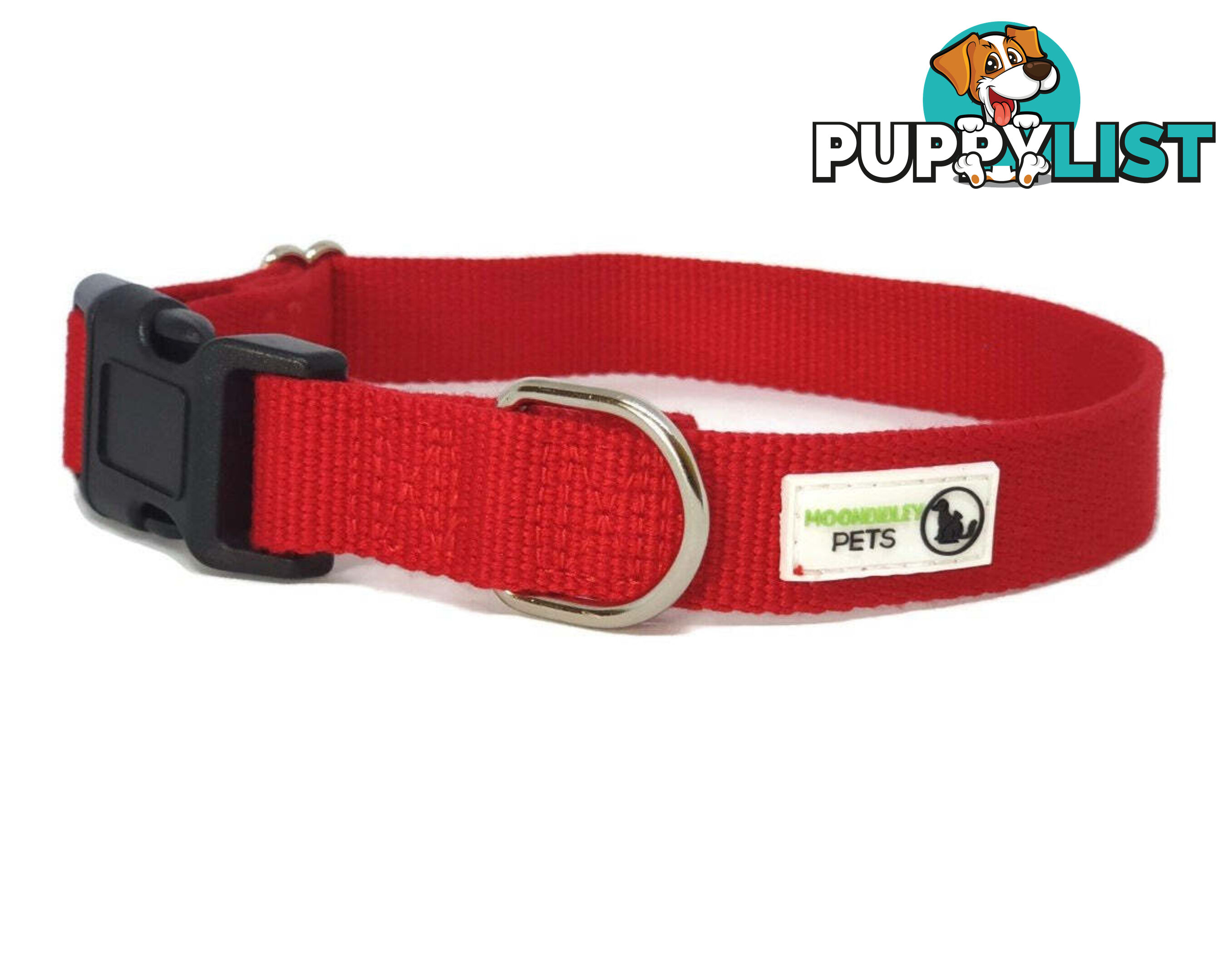 100% Pure Bamboo Fibre Dog Collar Plastic Buckle - Moondidley Pets - MDPCOLBAMSRED