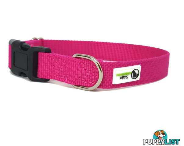 100% Pure Bamboo Fibre Dog Collar Plastic Buckle - Moondidley Pets - MDPCOLBAMSRED
