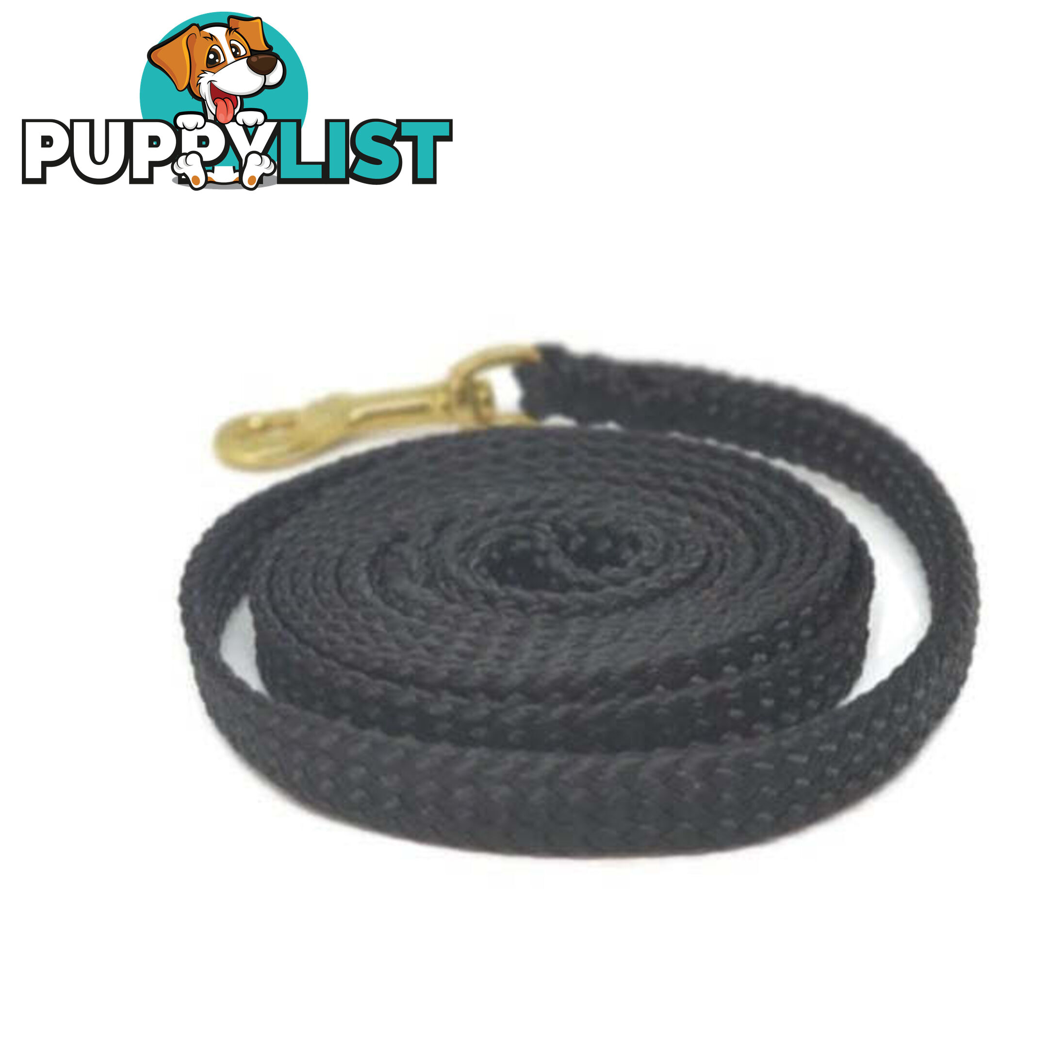1.8m to 10m Long Dog Lead No Stitching Tough Yarnix 10mm Wide - YNXLD10-5-BK-SS