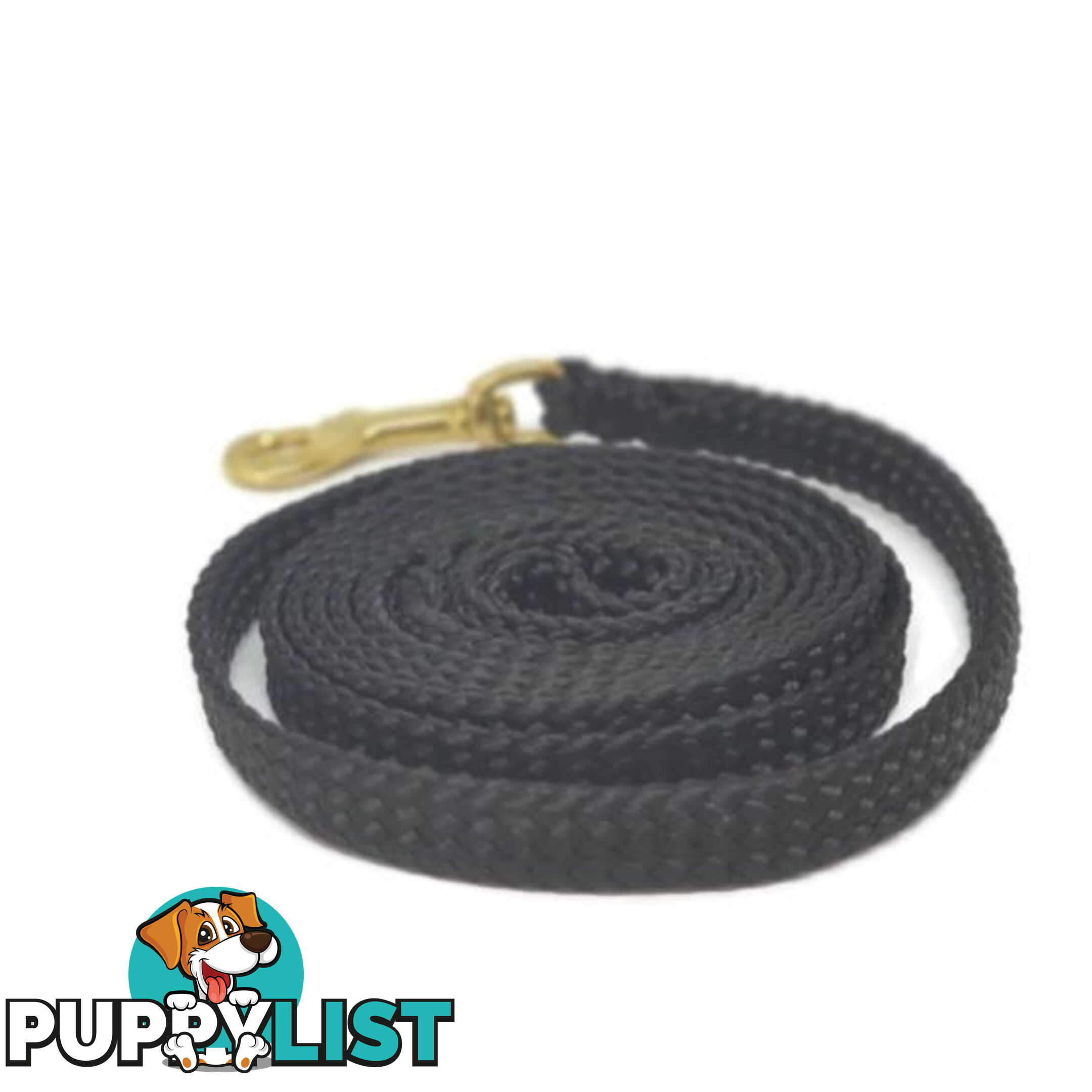 1.8m to 10m Long Dog Lead No Stitching Tough Yarnix 10mm Wide - YNXLD10-5-BK-SS