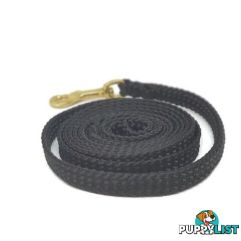1.8m to 10m Long Dog Lead No Stitching Tough Yarnix 10mm Wide - YNXLD10-5-BK-SS