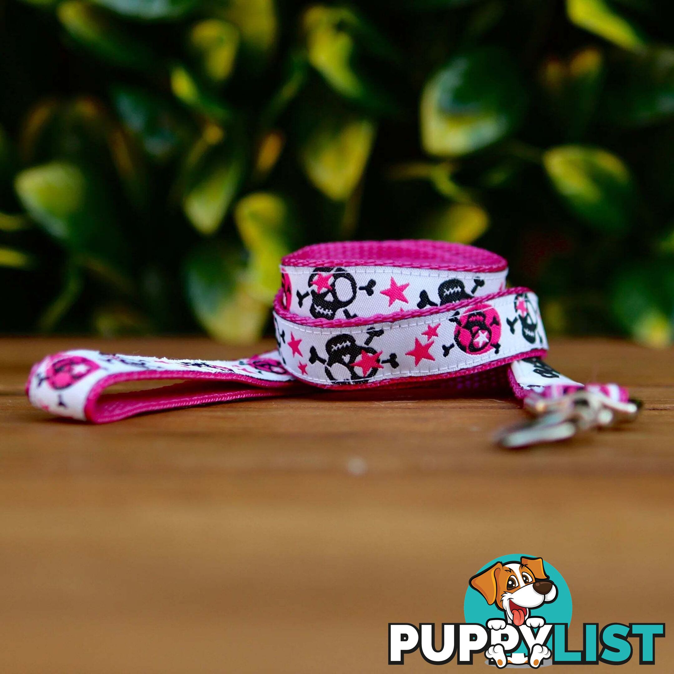 Skulls & Stars Dog Lead / Dog Leash - Hand Made by The Bark Side - TBSLDSKULPUR201.5