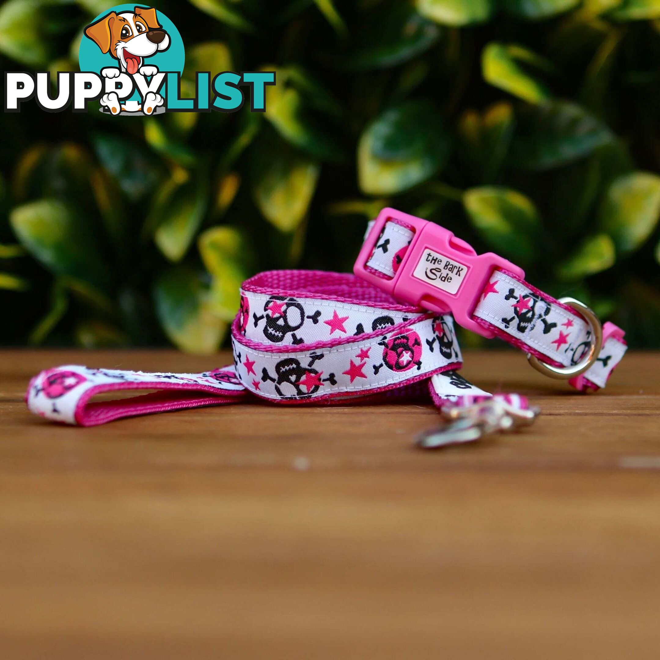 Skulls & Stars Dog Lead / Dog Leash - Hand Made by The Bark Side - TBSLDSKULPUR201.5