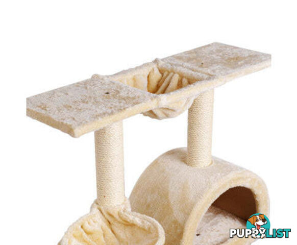 i.Pet Cat Tree 100cm Tower Scratching Post Scratcher Condo House Trees Bed Beige - PET-CAT-HSCT003-BE