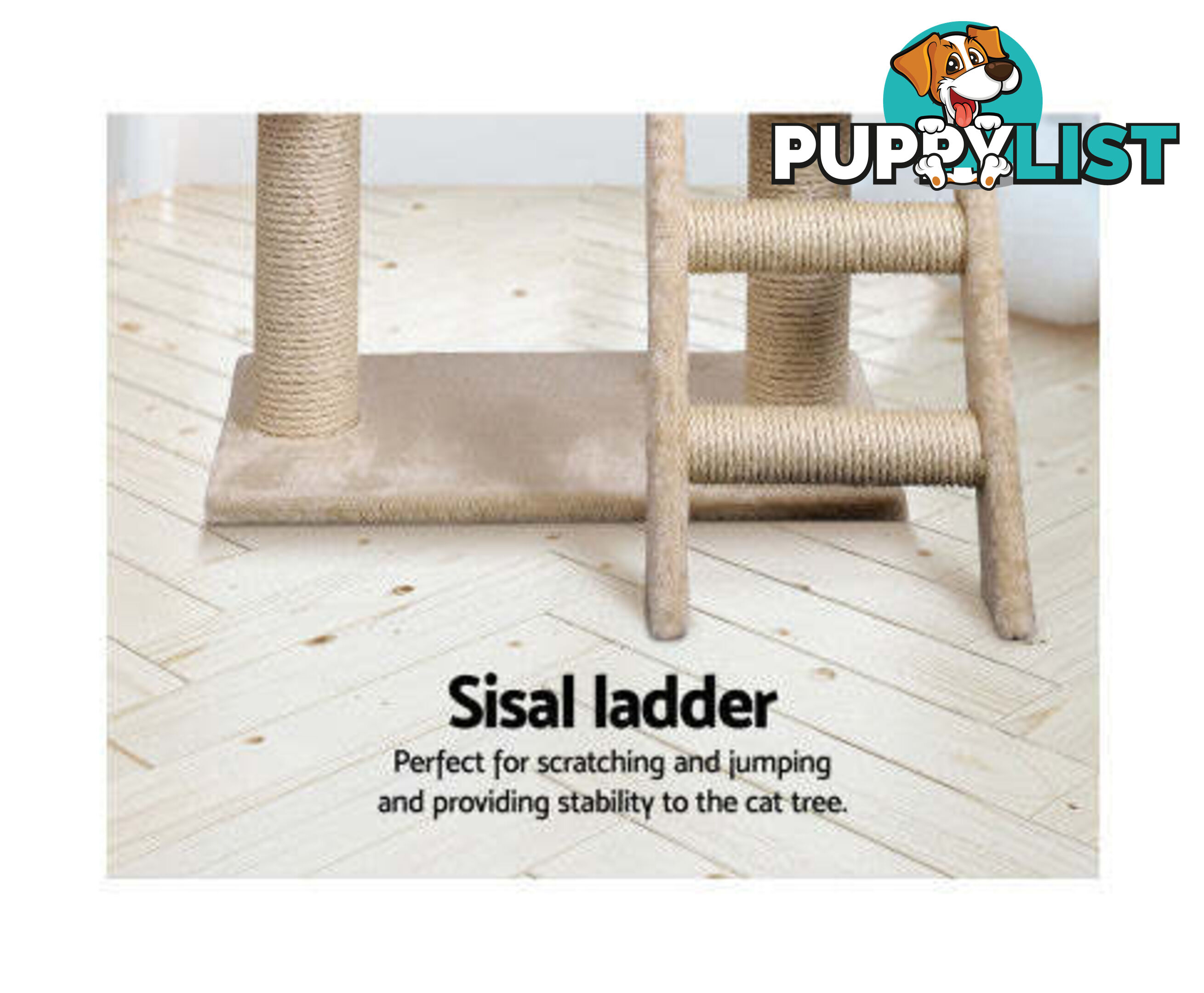 i.Pet Cat Tree 100cm Tower Scratching Post Scratcher Condo House Trees Bed Beige - PET-CAT-HSCT003-BE