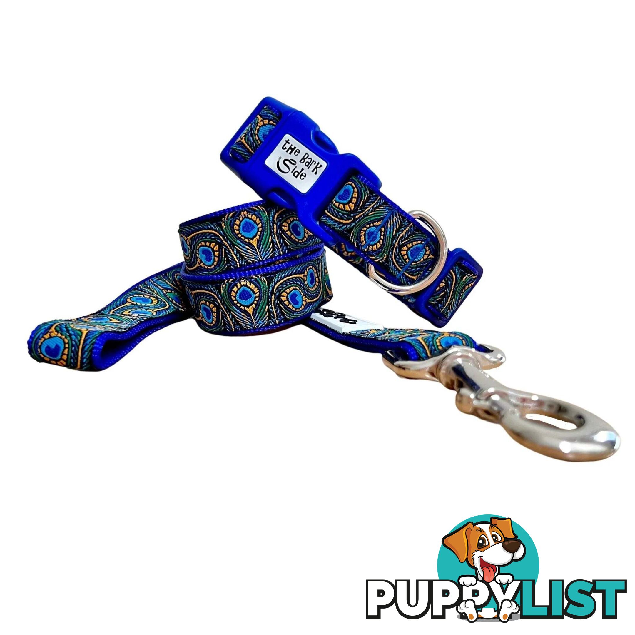 Peacock Feather Dog Lead / Leash - Hand Made by The Bark Side - TBSLDPEABLU201.2