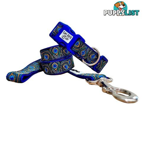 Peacock Feather Dog Lead / Leash - Hand Made by The Bark Side - TBSLDPEABLU201.2