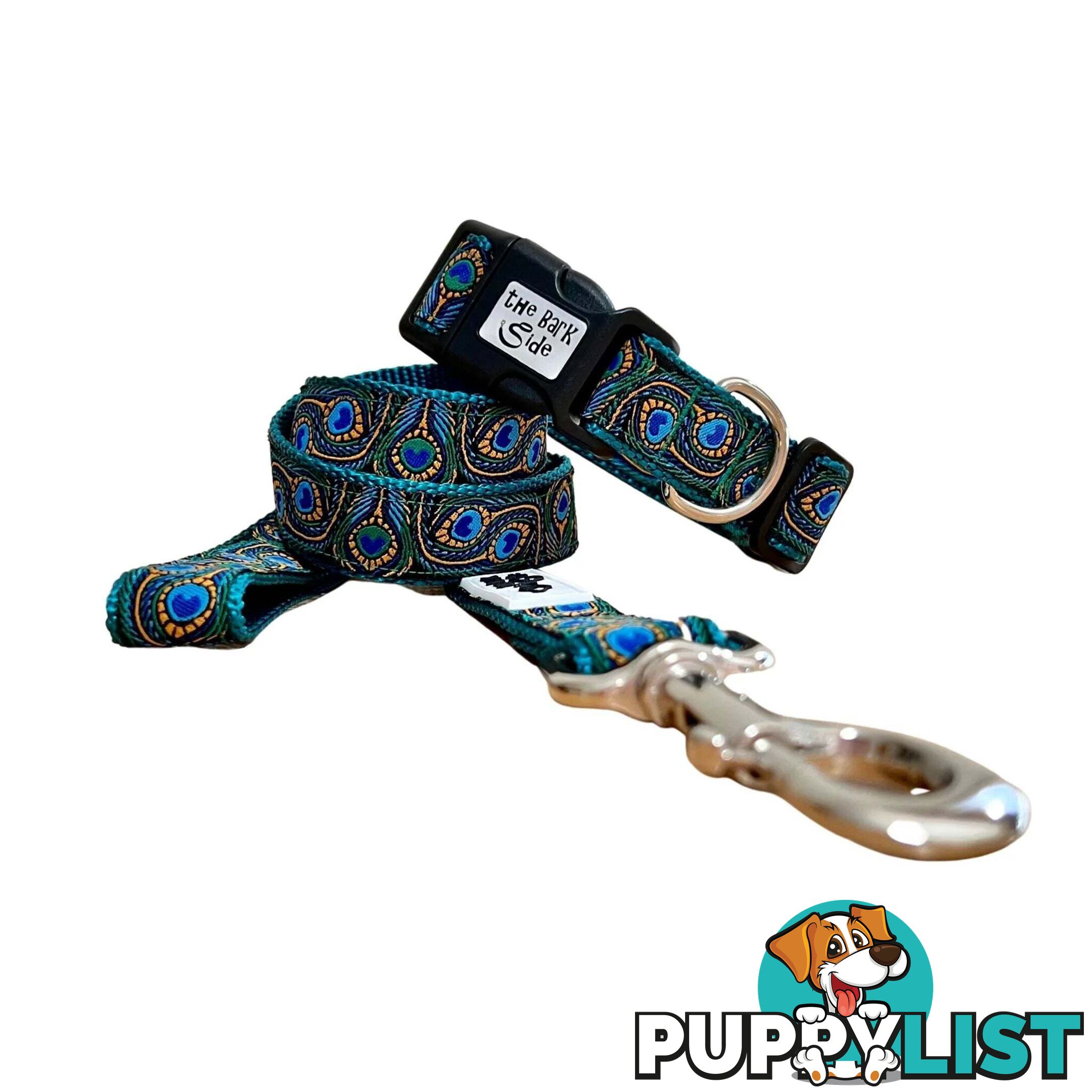 Peacock Feather Dog Lead / Leash - Hand Made by The Bark Side - TBSLDPEABLU201.2
