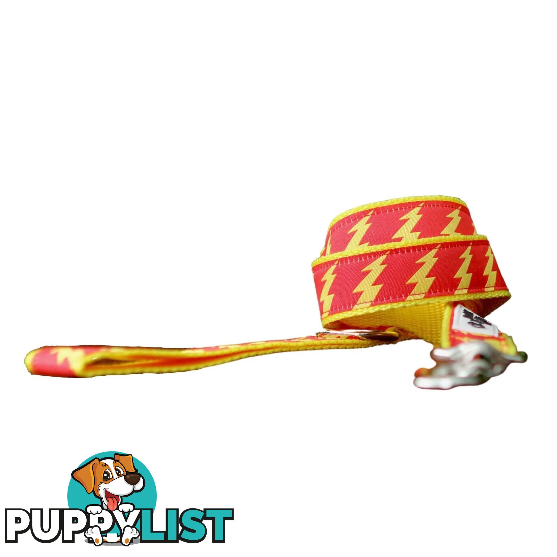Lightning Bolt Dog Lead / Dog Leash - Hand Made by The Bark Side - TBSLDLIGYEL251.2