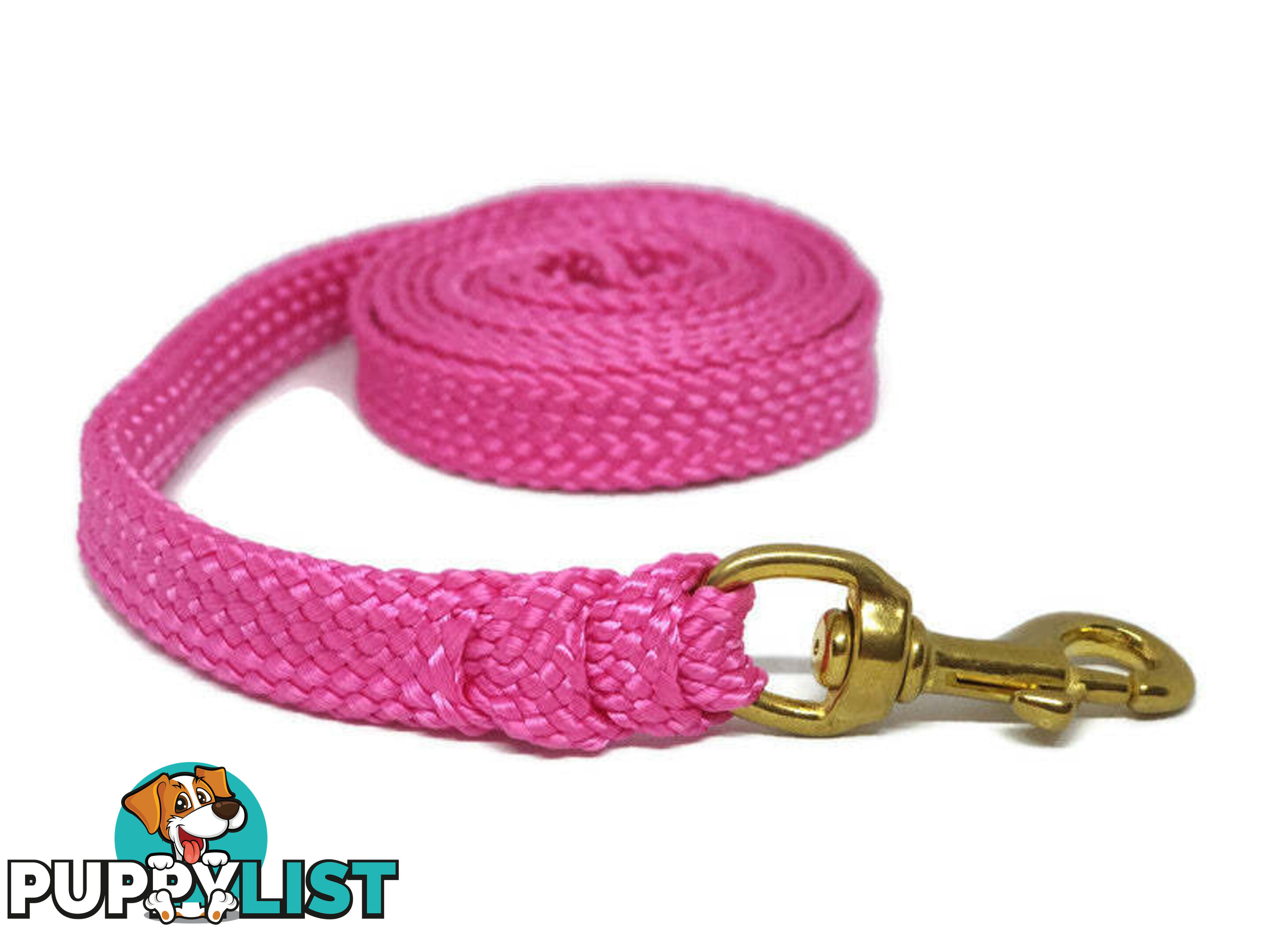1.8m to 10m Long Dog Lead No Stitching Tough Yarnix 20mm Wide - YNXLD201.8BRPNK
