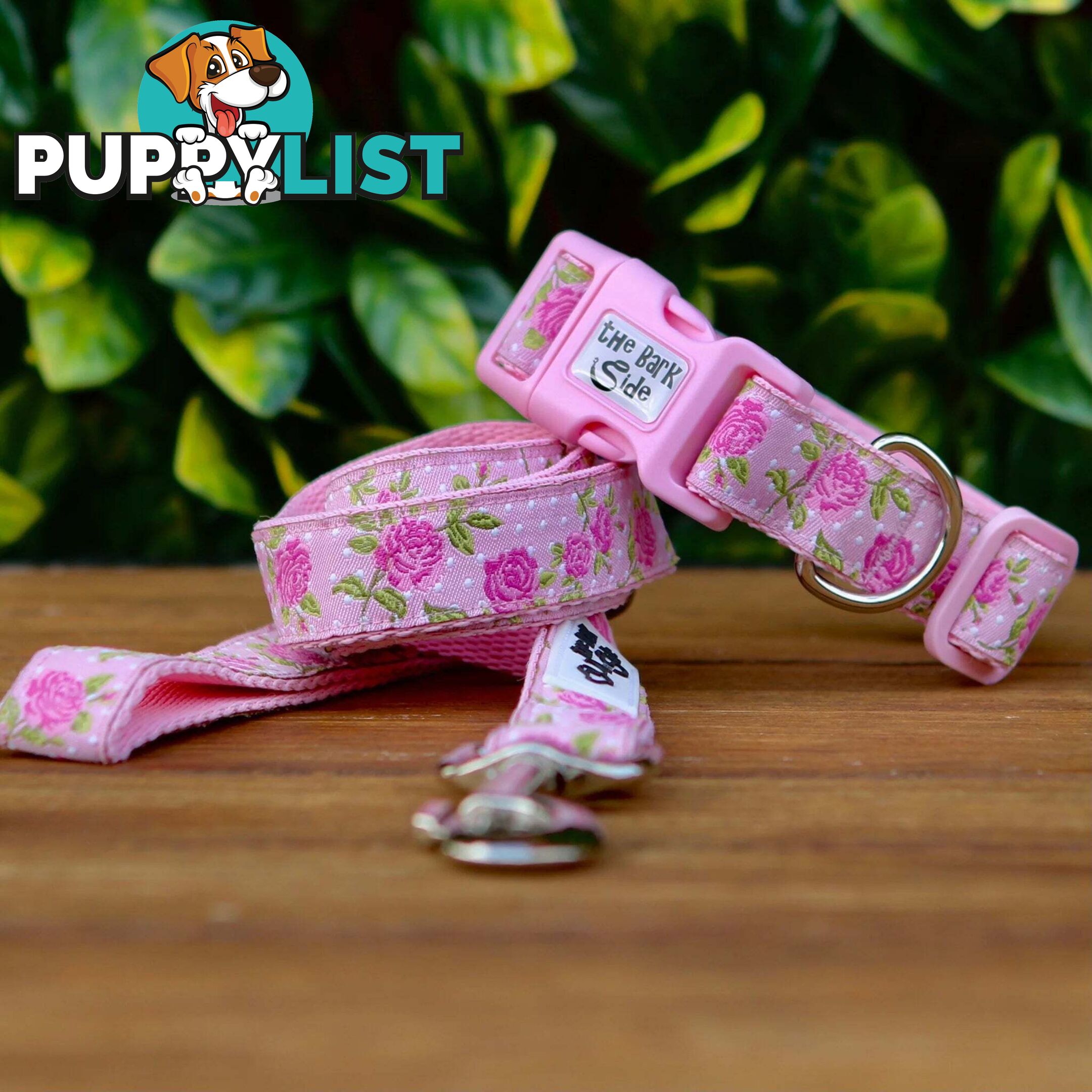 Rose Dog Lead / Dog Leash - Hand Made by The Bark Side - TBSLDROSBLU251.5