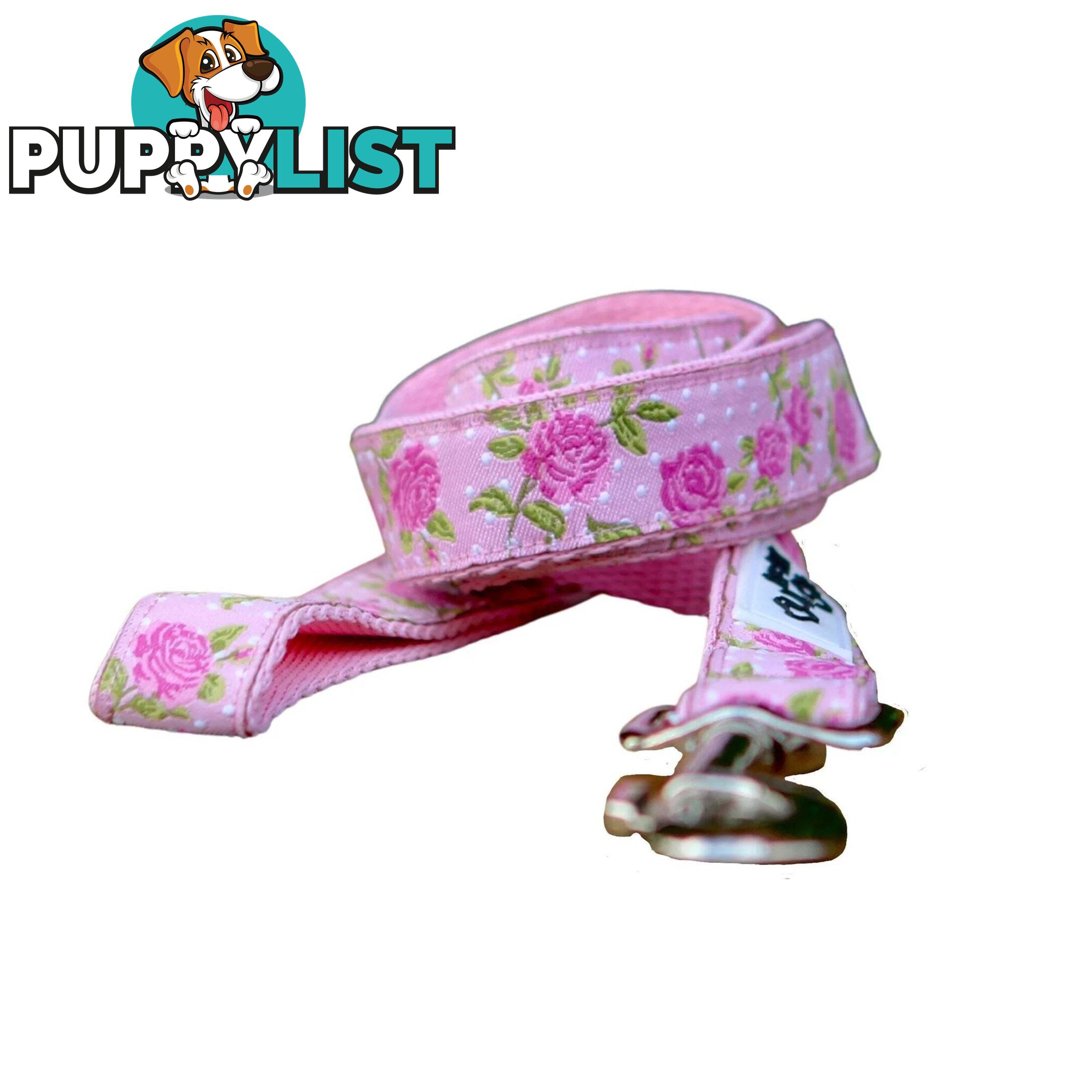 Rose Dog Lead / Dog Leash - Hand Made by The Bark Side - TBSLDROSBLU251.5