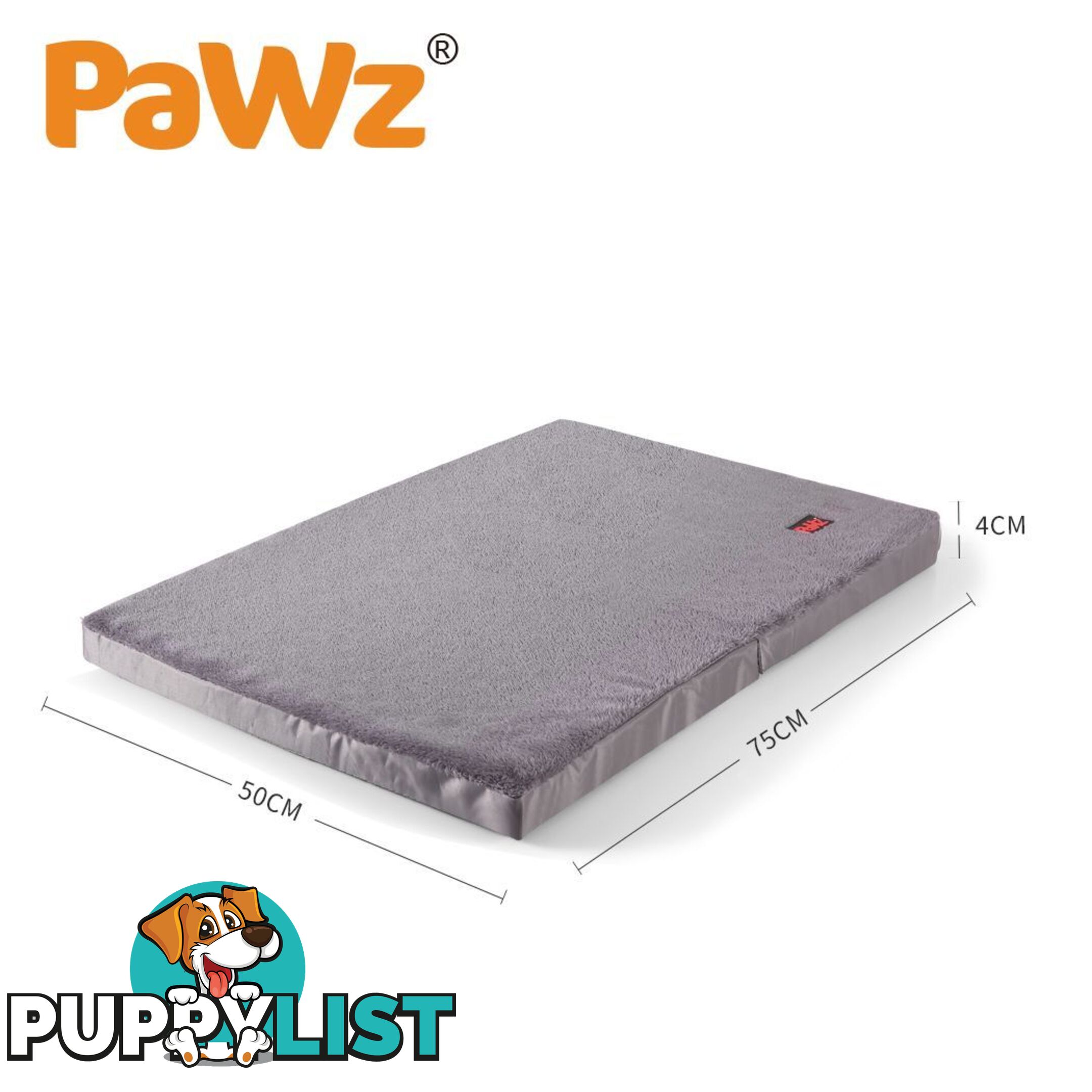 Pet Bed Foldable Dog Puppy Beds Cushion Pad Pads Soft Plush Black PaWz - WB-JC1045-XXL-GR