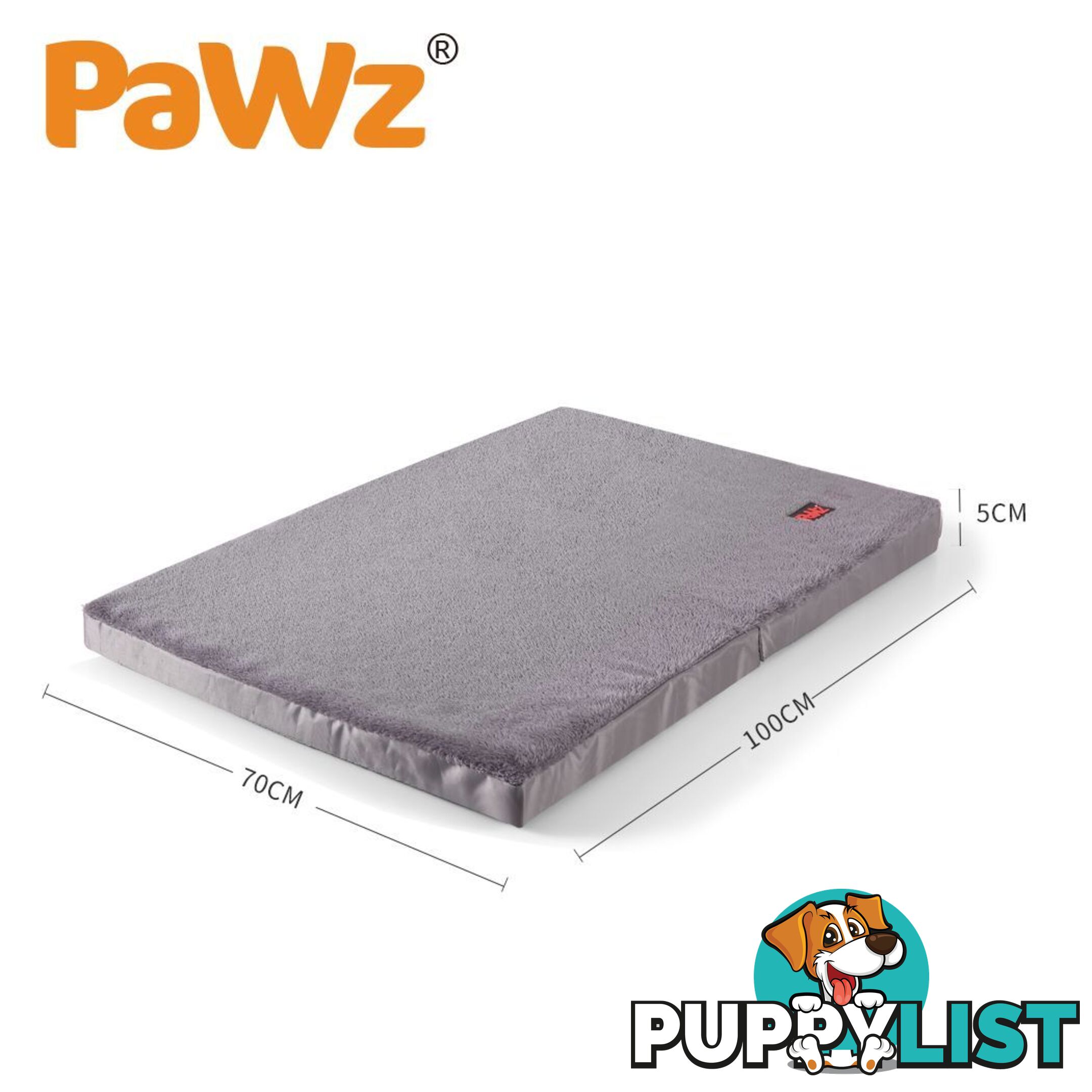 Pet Bed Foldable Dog Puppy Beds Cushion Pad Pads Soft Plush Black PaWz - WB-JC1045-XXL-GR