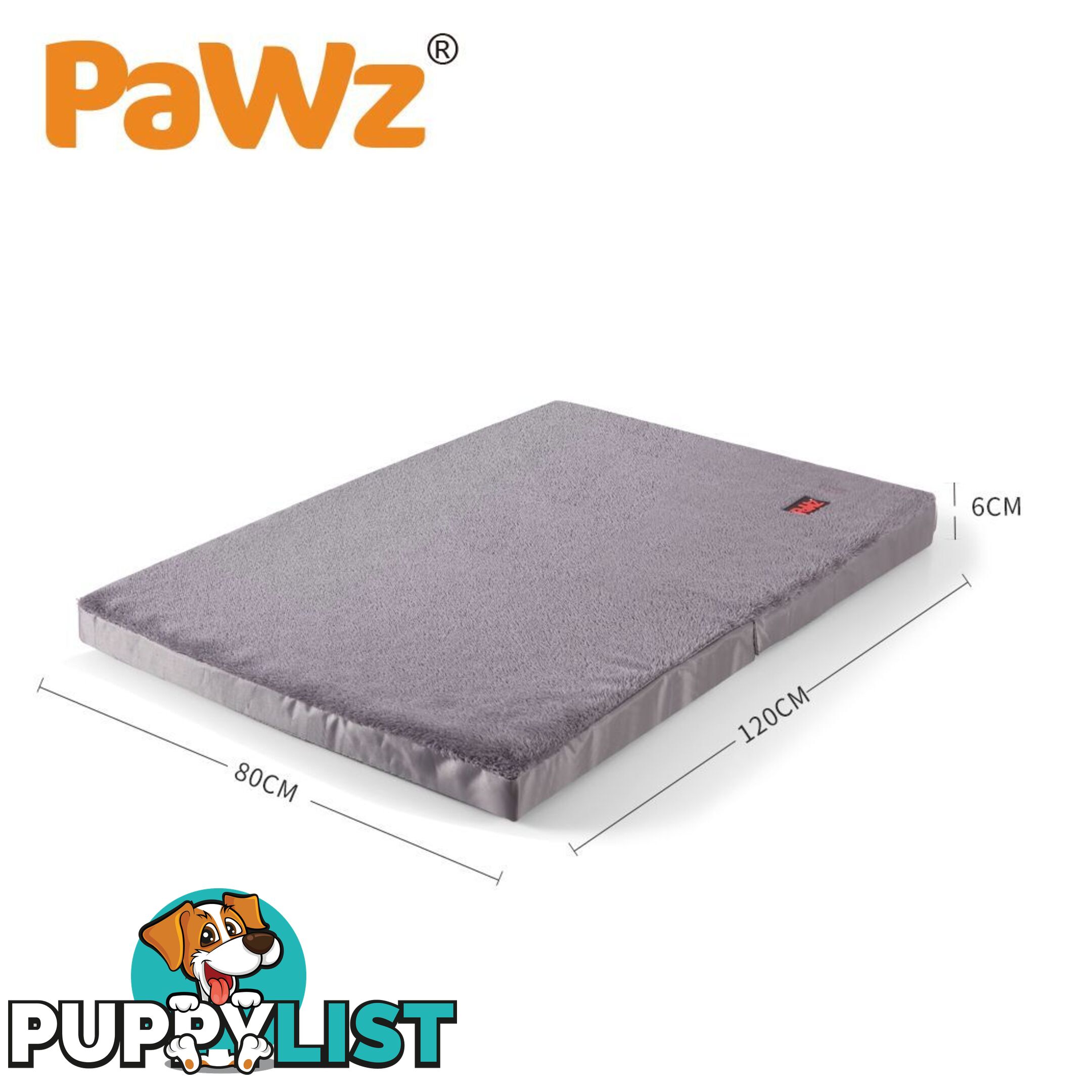 Pet Bed Foldable Dog Puppy Beds Cushion Pad Pads Soft Plush Black PaWz - WB-JC1045-XXL-GR