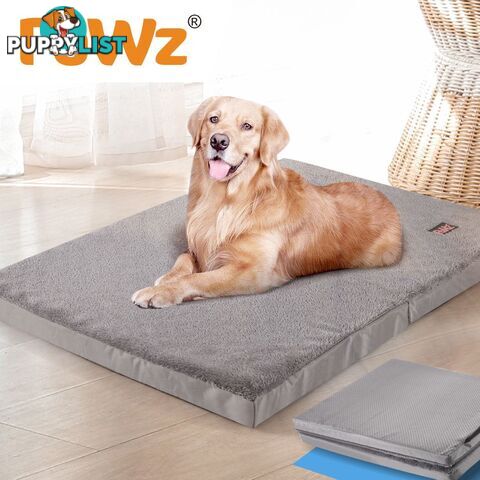 Pet Bed Foldable Dog Puppy Beds Cushion Pad Pads Soft Plush Black PaWz - WB-JC1045-XXL-GR