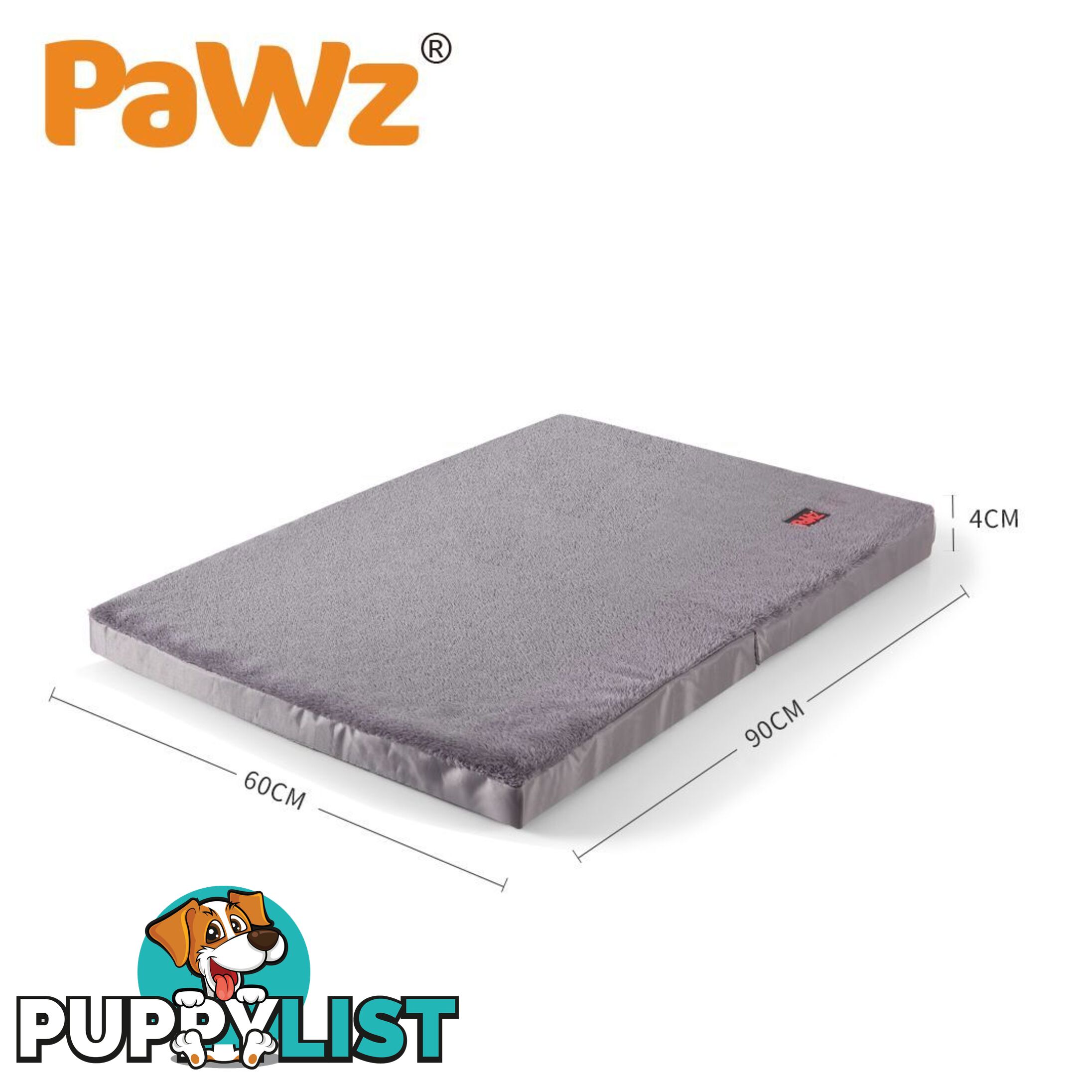 Pet Bed Foldable Dog Puppy Beds Cushion Pad Pads Soft Plush Black PaWz - WB-JC1045-XXL-GR