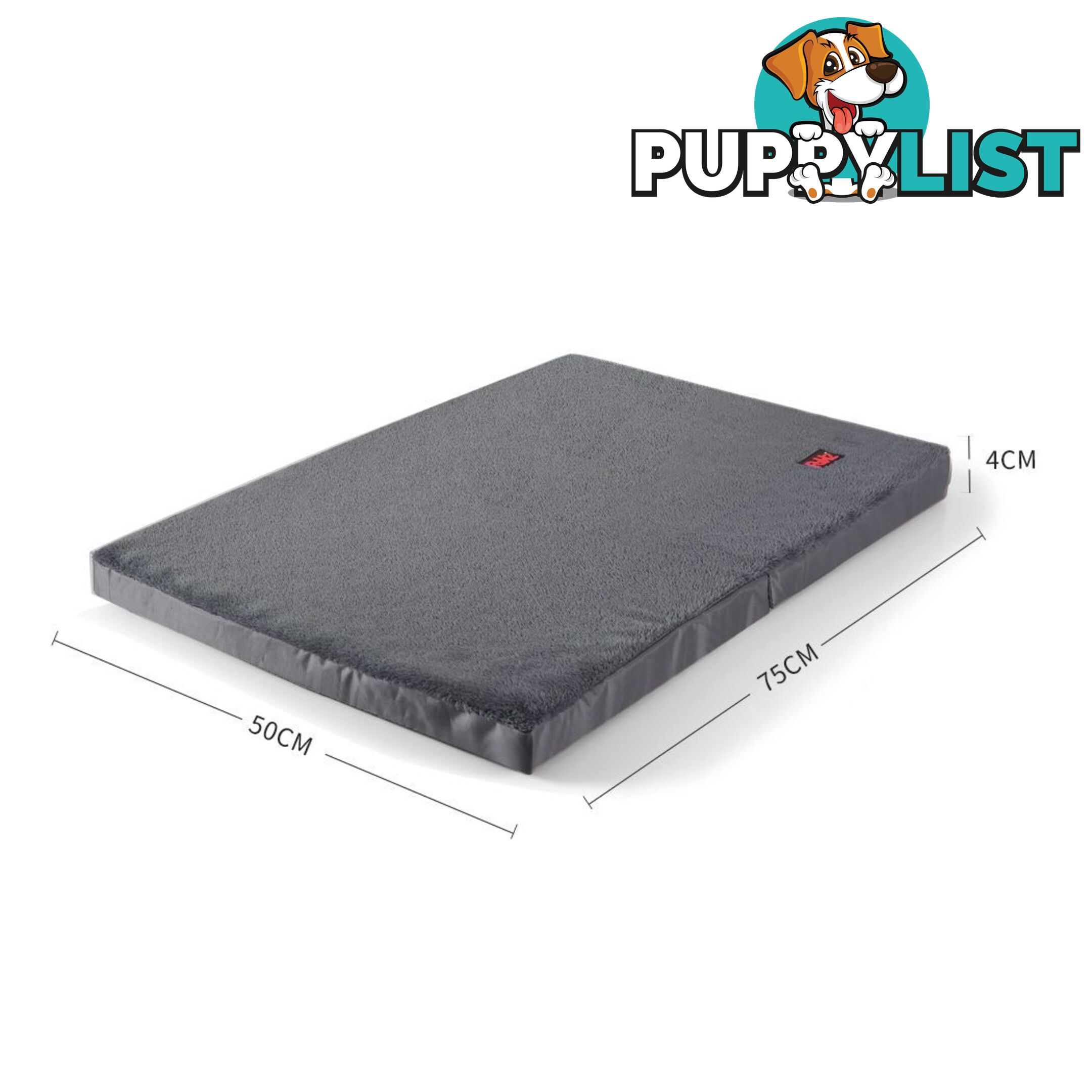 Pet Bed Foldable Dog Puppy Beds Cushion Pad Pads Soft Plush Black PaWz - WB-JC1045-XXL-GR
